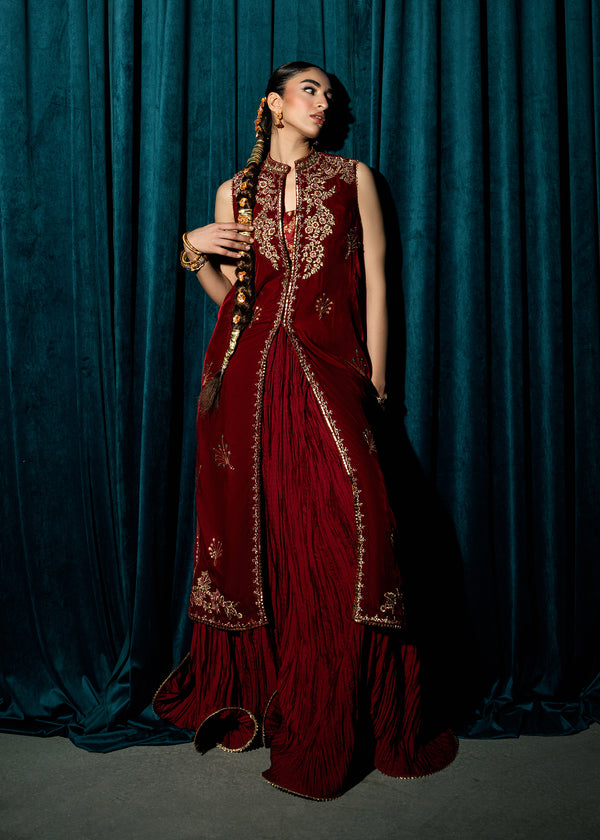 Umsha | Velvet Code | Regal Ruby - by Libasekhas UK - Registered Vendor of : Umsha - 100% Original Designer Dress