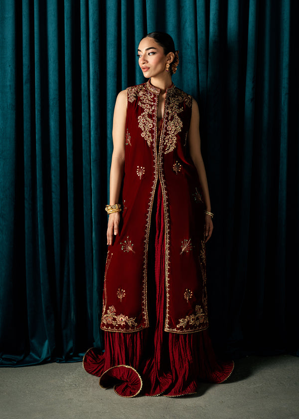 Umsha | Velvet Code | Regal Ruby - by Libasekhas UK - Registered Vendor of : Umsha - 100% Original Designer Dress