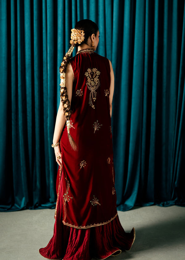 Umsha | Velvet Code | Regal Ruby - by Libasekhas UK - Registered Vendor of : Umsha - 100% Original Designer Dress