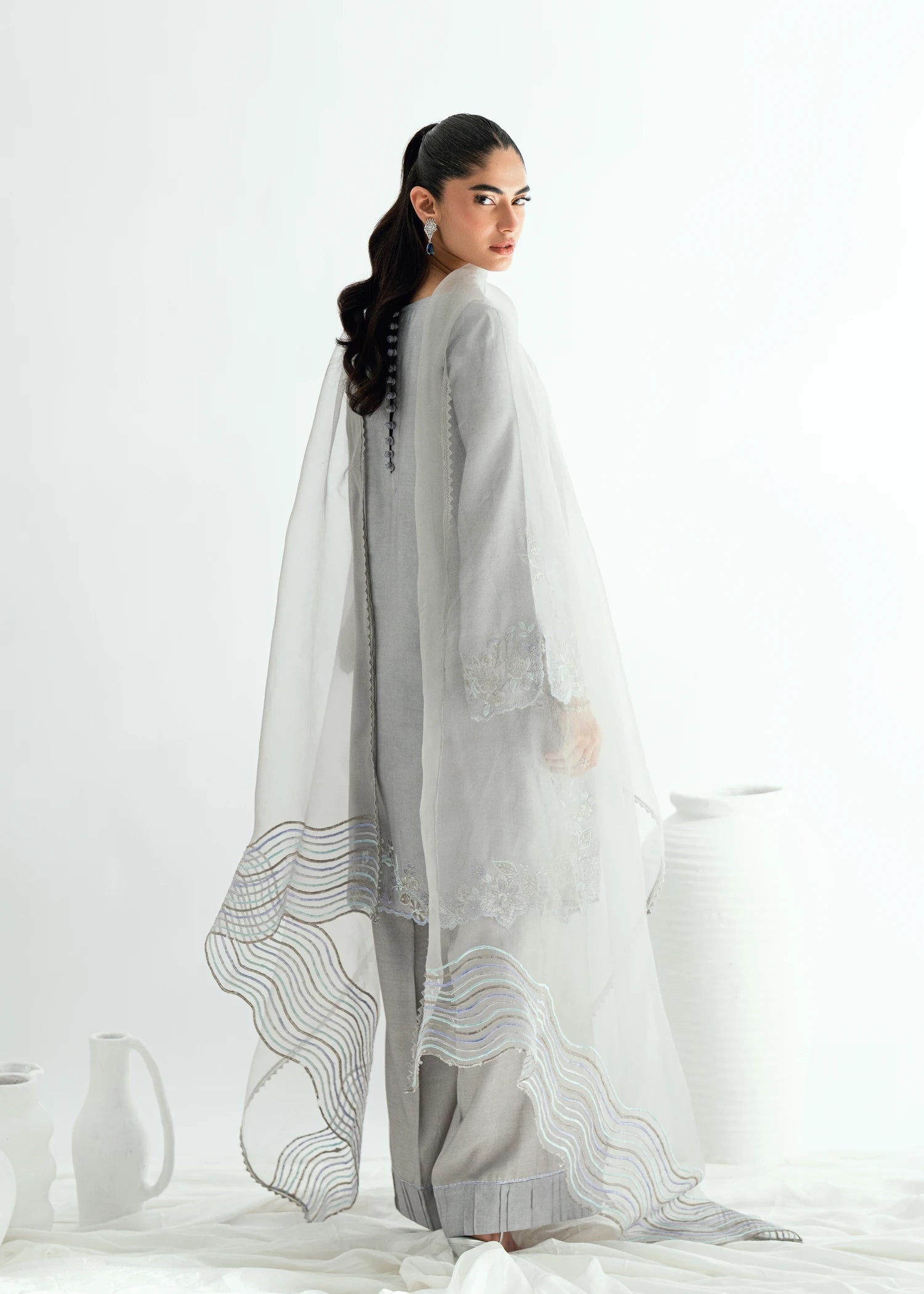 Umsha | Jardin De Luxe | Silver Mist - by Libasekhas UK - Registered Vendor of : Umsha - 100% Original Designer Dress