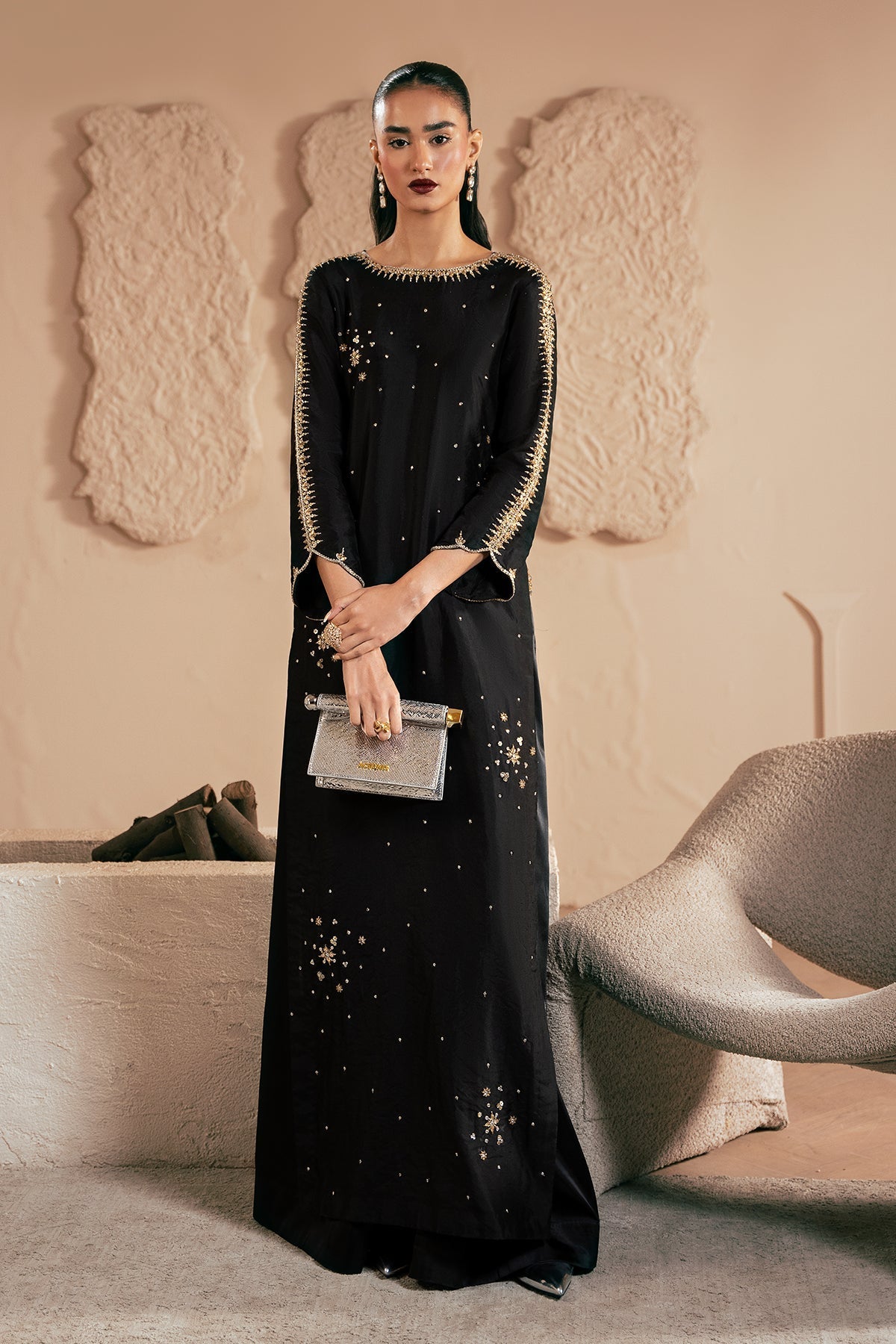 Mina Kashif | Emilie Formals | Black Noir - by Libasekhas UK - Registered Vendor of : Mina Kashif - 100% Original Designer Dress