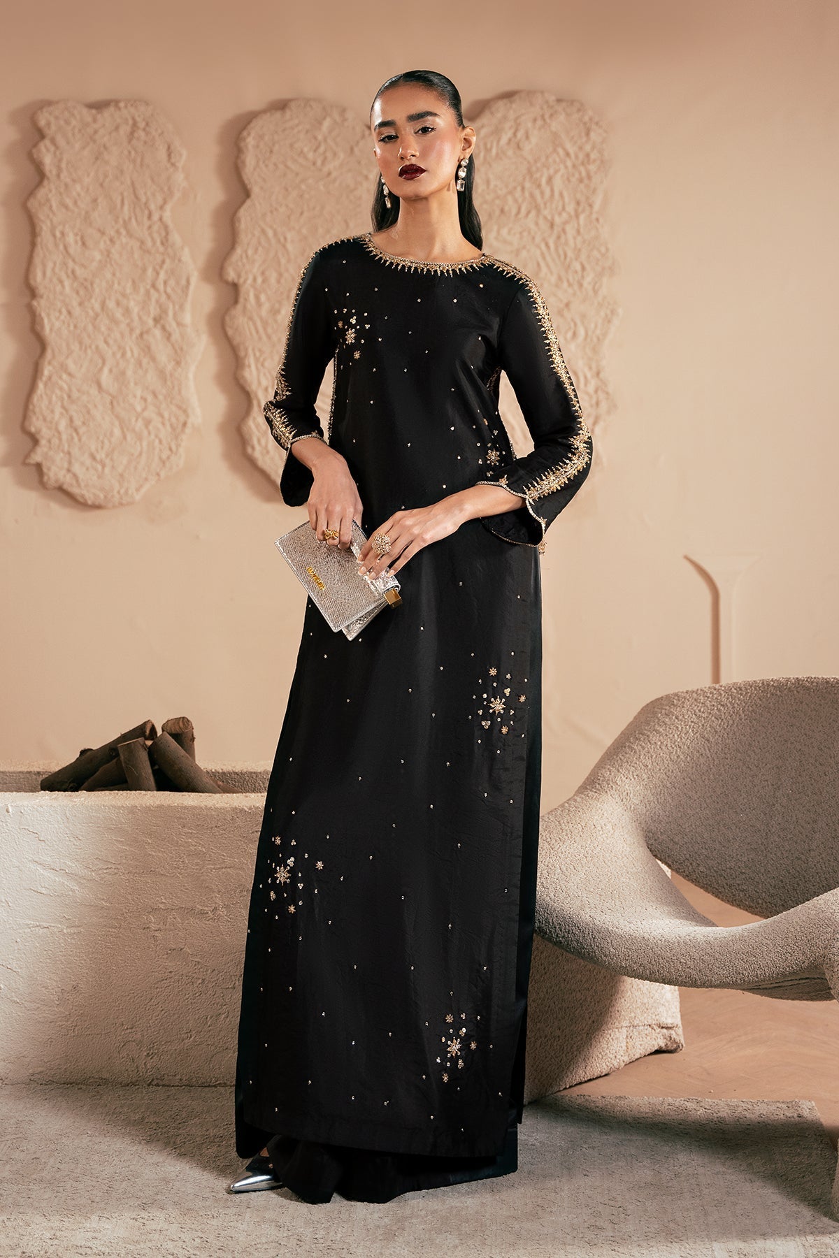 Mina Kashif | Emilie Formals | Black Noir - by Libasekhas UK - Registered Vendor of : Mina Kashif - 100% Original Designer Dress