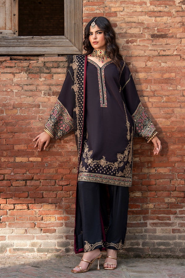 Charizma | Festive Pret | 3-PC Embroidered Raw Silk CMA-6-383 - by Libasekhas UK - Registered Vendor of : Charizma - 100% Original Designer Dress