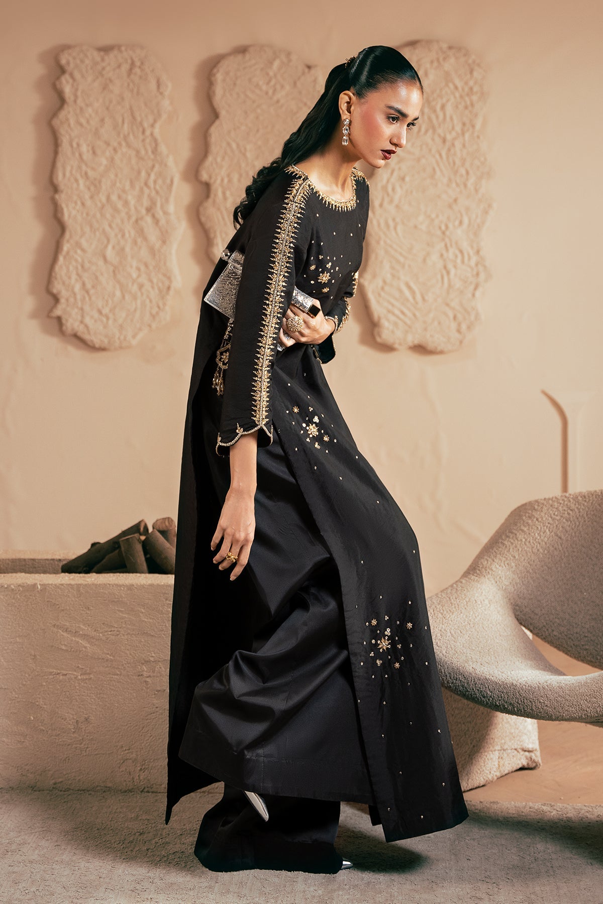 Mina Kashif | Emilie Formals | Black Noir - by Libasekhas UK - Registered Vendor of : Mina Kashif - 100% Original Designer Dress