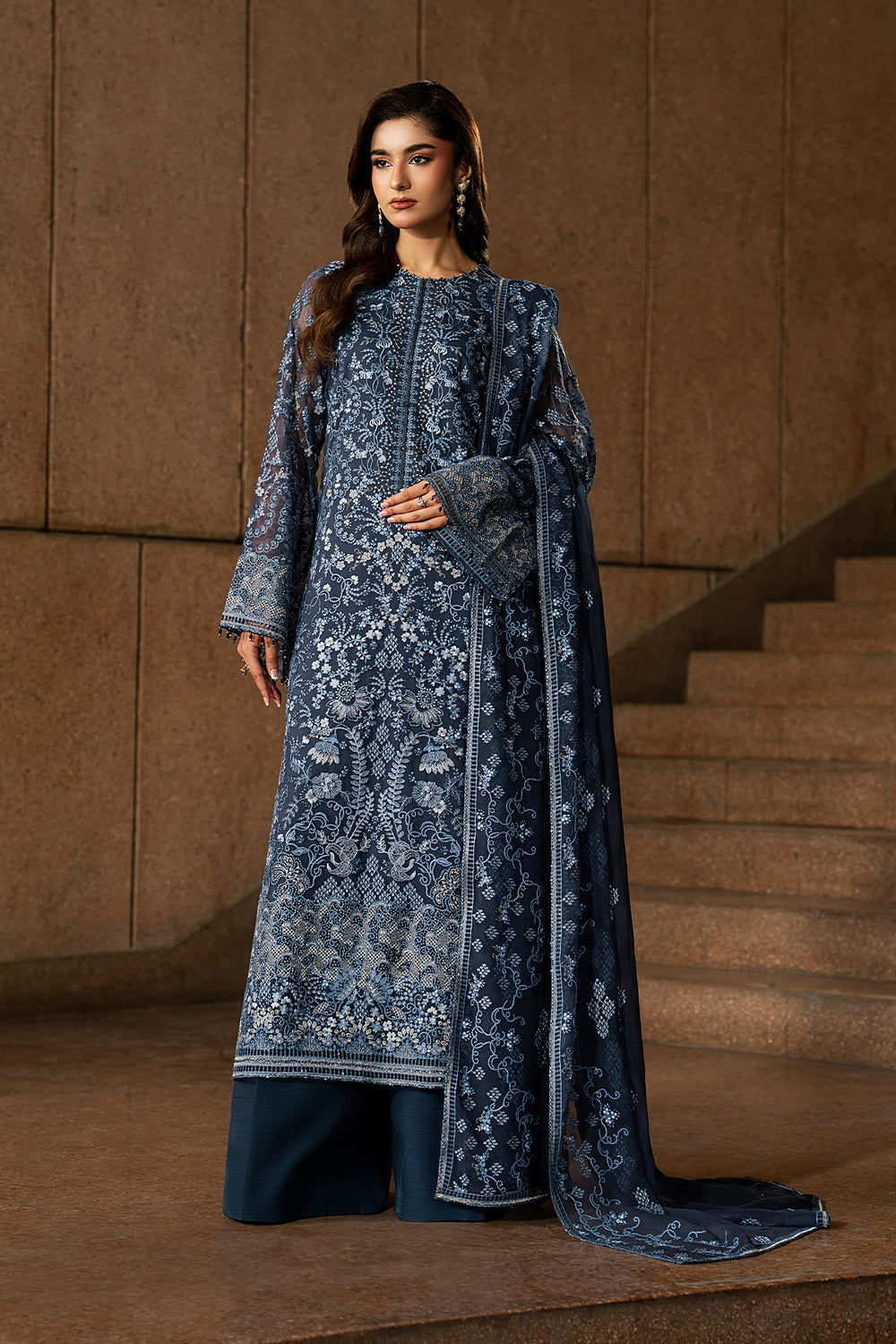 Lavish Premium | Lazawal Formals | Sapphire Veil - by Libasekhas UK - Registered Vendor of : Lavish Premium - 100% Original Designer Dress