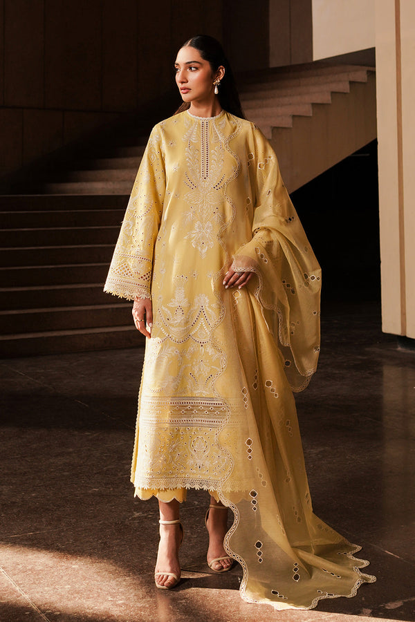 Afrozeh | Chikankari Lawn 24 | Canary - by - Libasekhas UK - Registered Vendor of : Afrozeh - 100% Original Designer Dresss