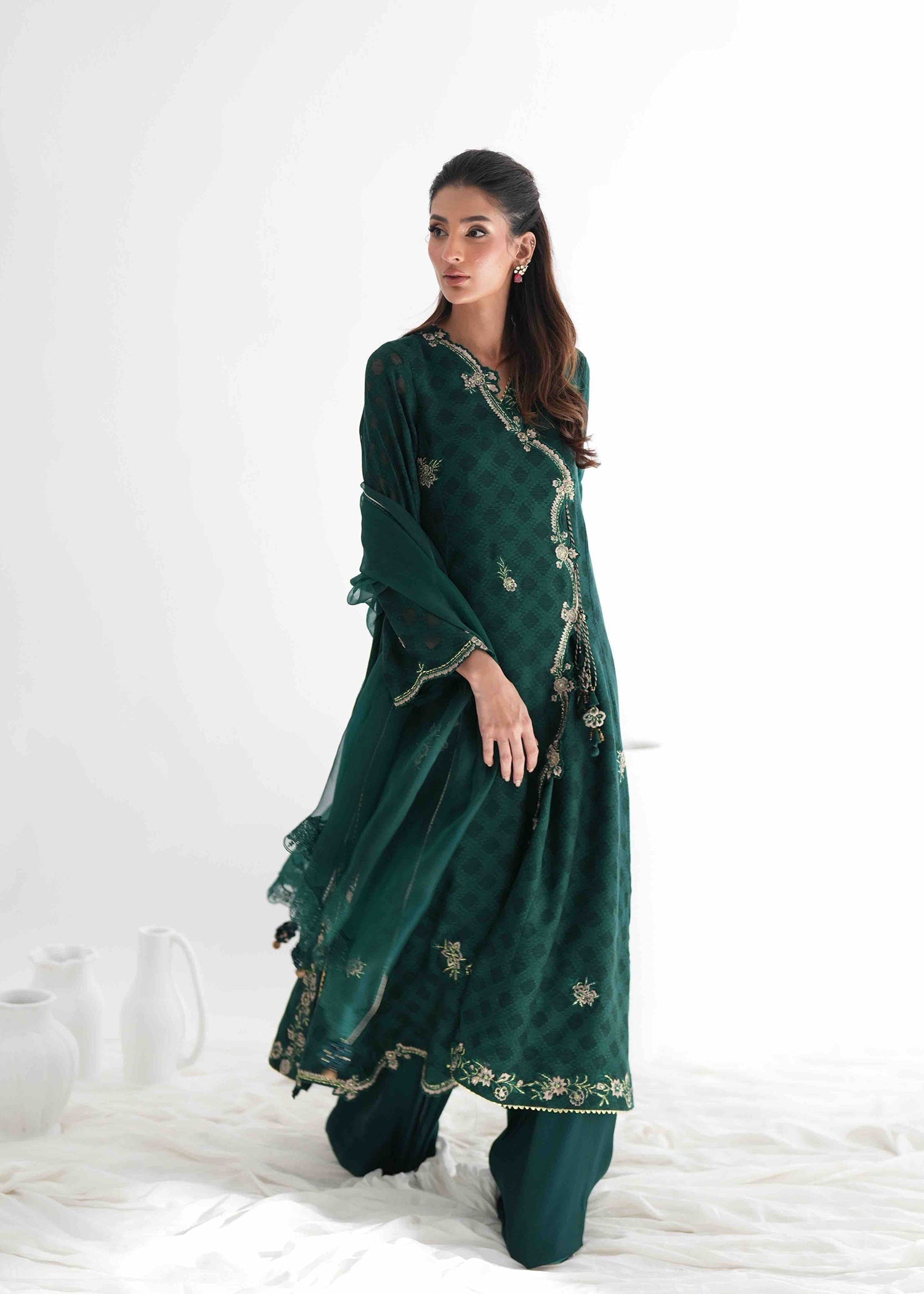 Umsha | Jardin De Luxe | Emerald Canopy - by Libasekhas UK - Registered Vendor of : Umsha - 100% Original Designer Dress