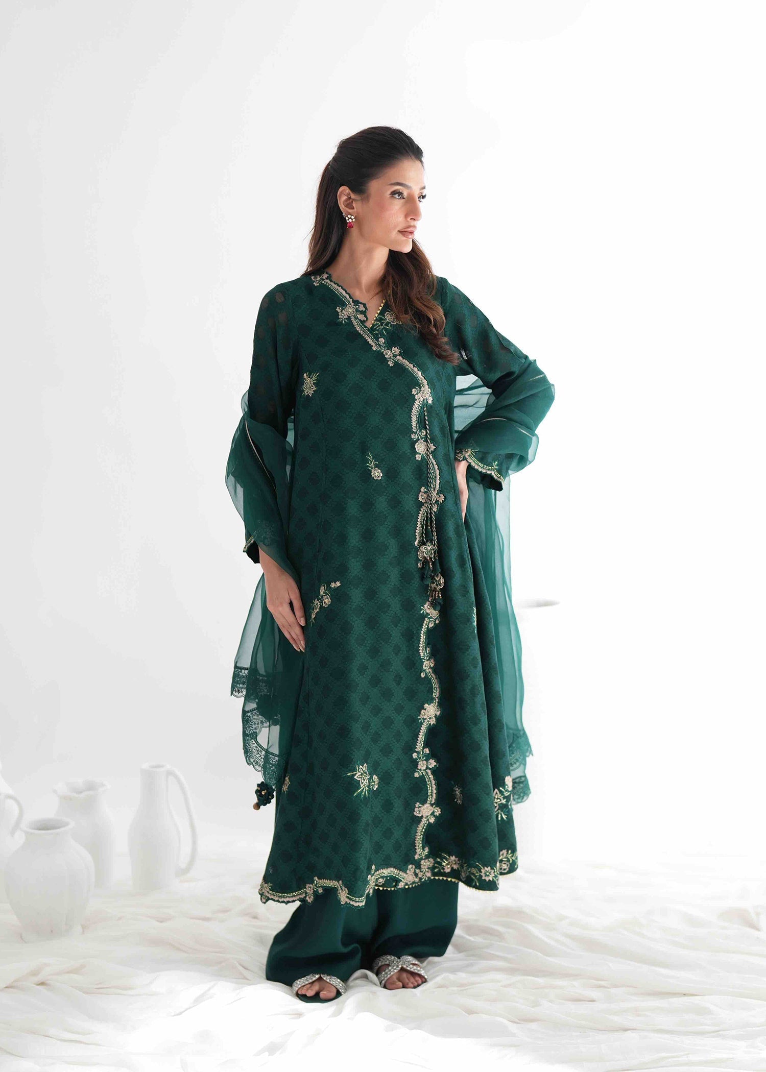Umsha | Jardin De Luxe | Emerald Canopy - by Libasekhas UK - Registered Vendor of : Umsha - 100% Original Designer Dress