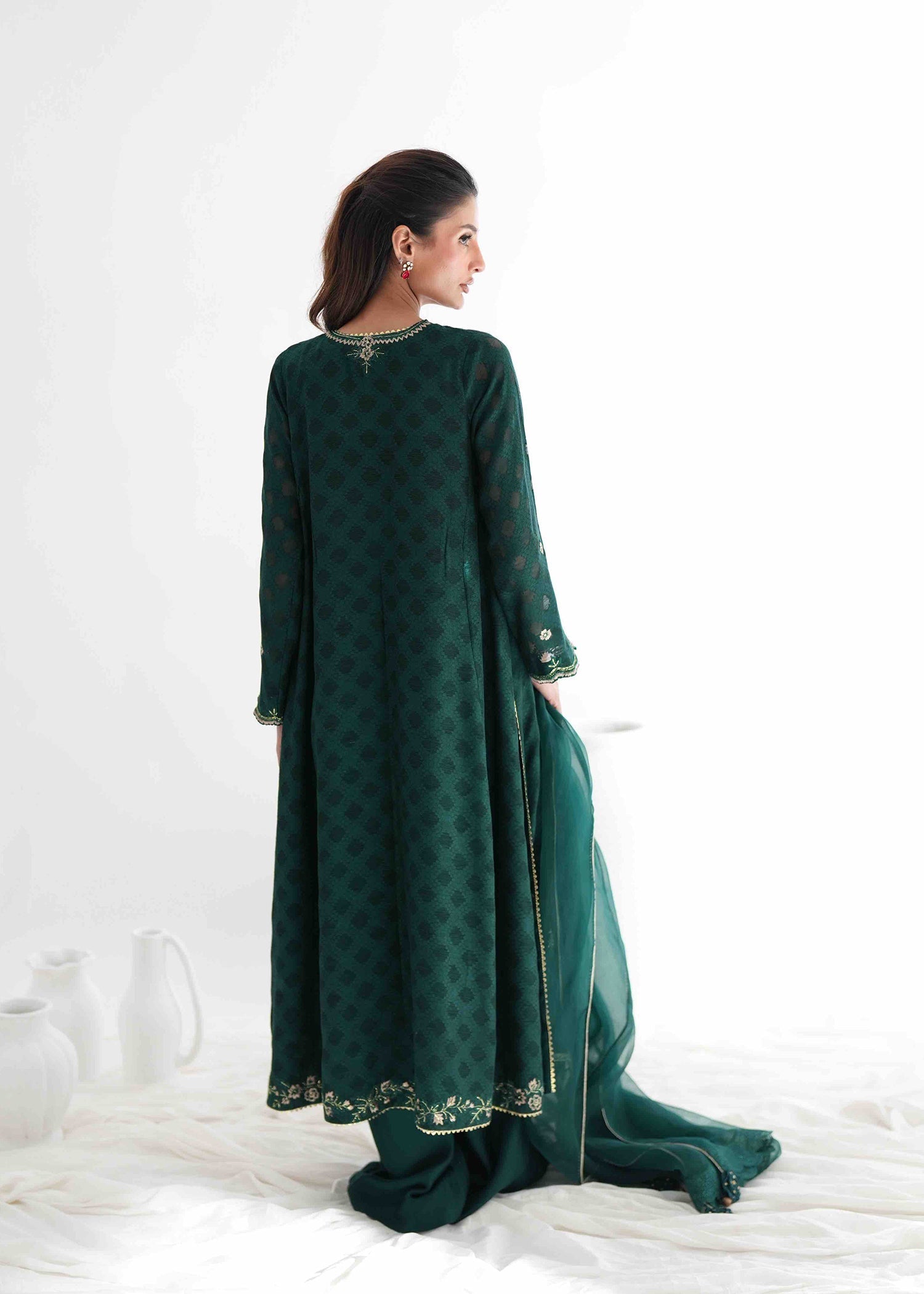 Umsha | Jardin De Luxe | Emerald Canopy - by Libasekhas UK - Registered Vendor of : Umsha - 100% Original Designer Dress
