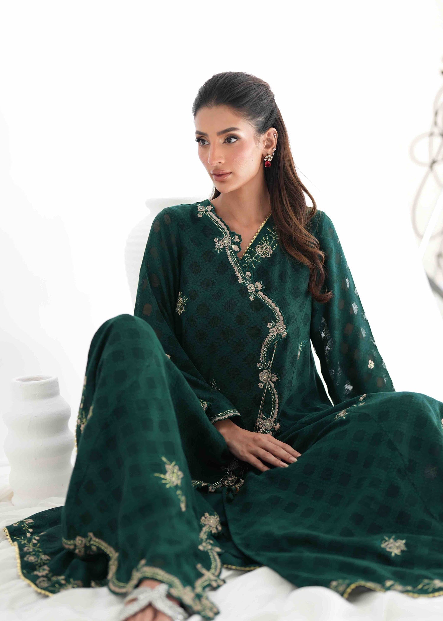Umsha | Jardin De Luxe | Emerald Canopy - by Libasekhas UK - Registered Vendor of : Umsha - 100% Original Designer Dress