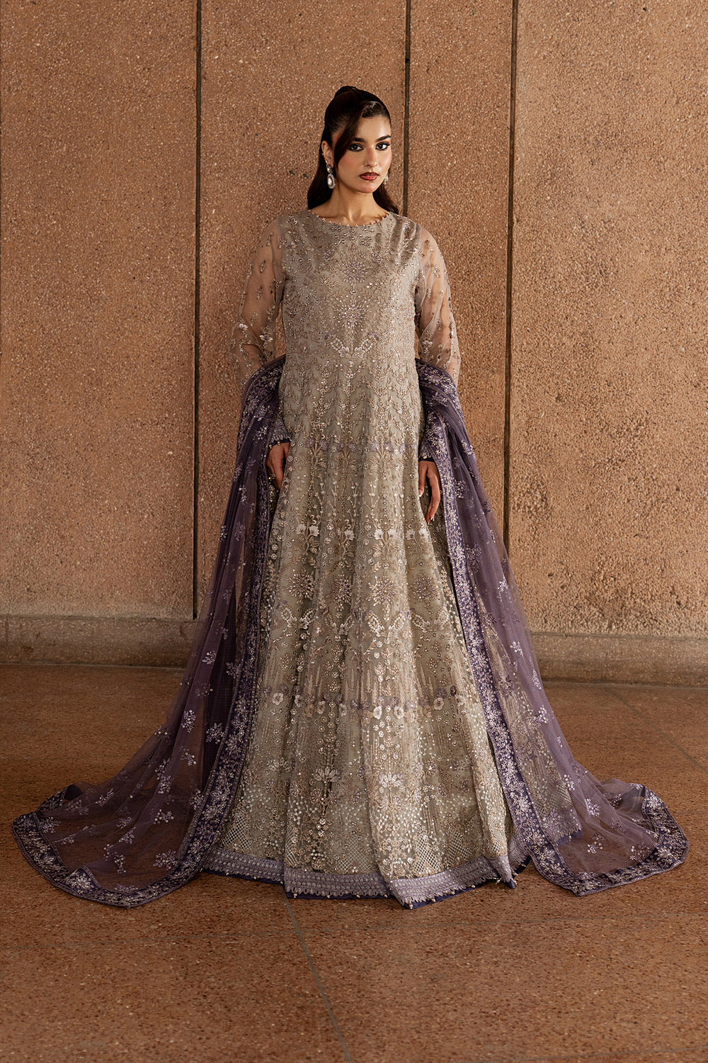 Lavish Premium | Lazawal Formals | Beige Serenity - by Libasekhas UK - Registered Vendor of : Lavish Premium - 100% Original Designer Dress