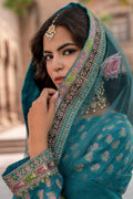 Charizma | Festive Pret | 3-PC Embroidered Raw Silk CMA-6-386 - by Libasekhas UK - Registered Vendor of : Charizma - 100% Original Designer Dress