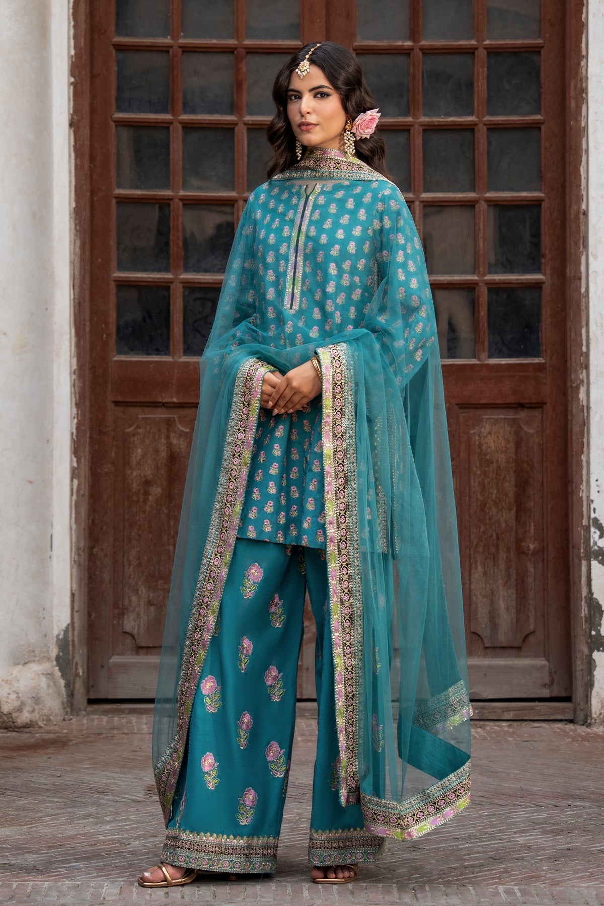 Charizma | Festive Pret | 3-PC Embroidered Raw Silk CMA-6-386 - by Libasekhas UK - Registered Vendor of : Charizma - 100% Original Designer Dress