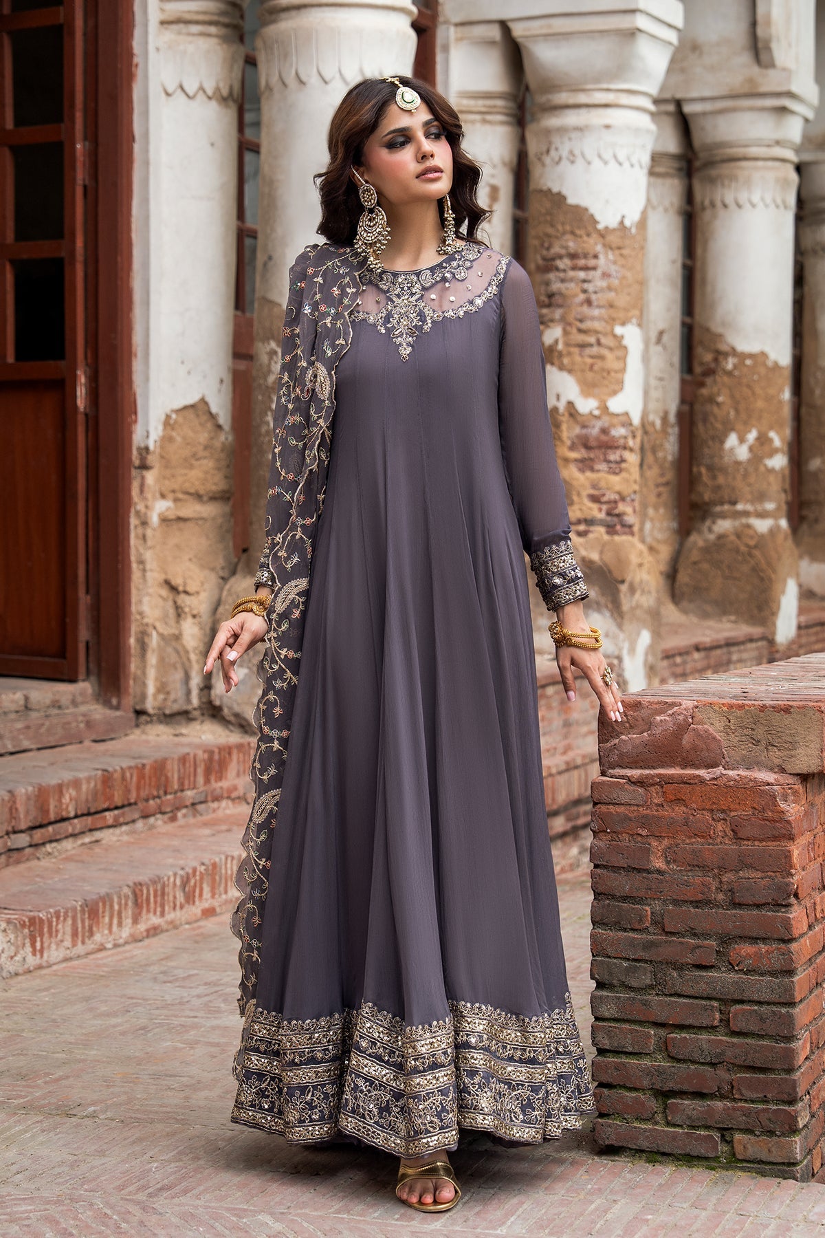 Charizma | Festive Pret | 3-PC Embroidered Chiffon CMA-6-450 - by Libasekhas UK - Registered Vendor of : Charizma - 100% Original Designer Dress