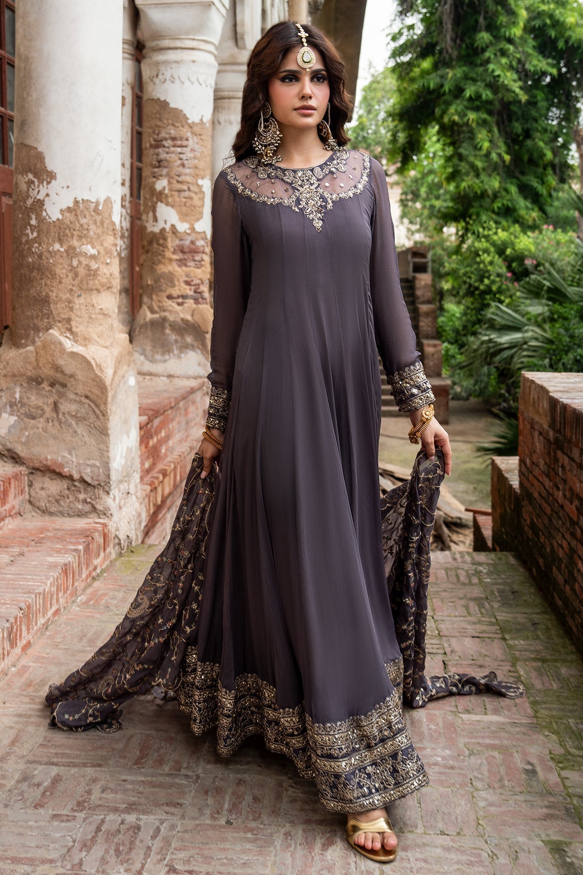 Charizma | Festive Pret | 3-PC Embroidered Chiffon CMA-6-450 - by Libasekhas UK - Registered Vendor of : Charizma - 100% Original Designer Dress
