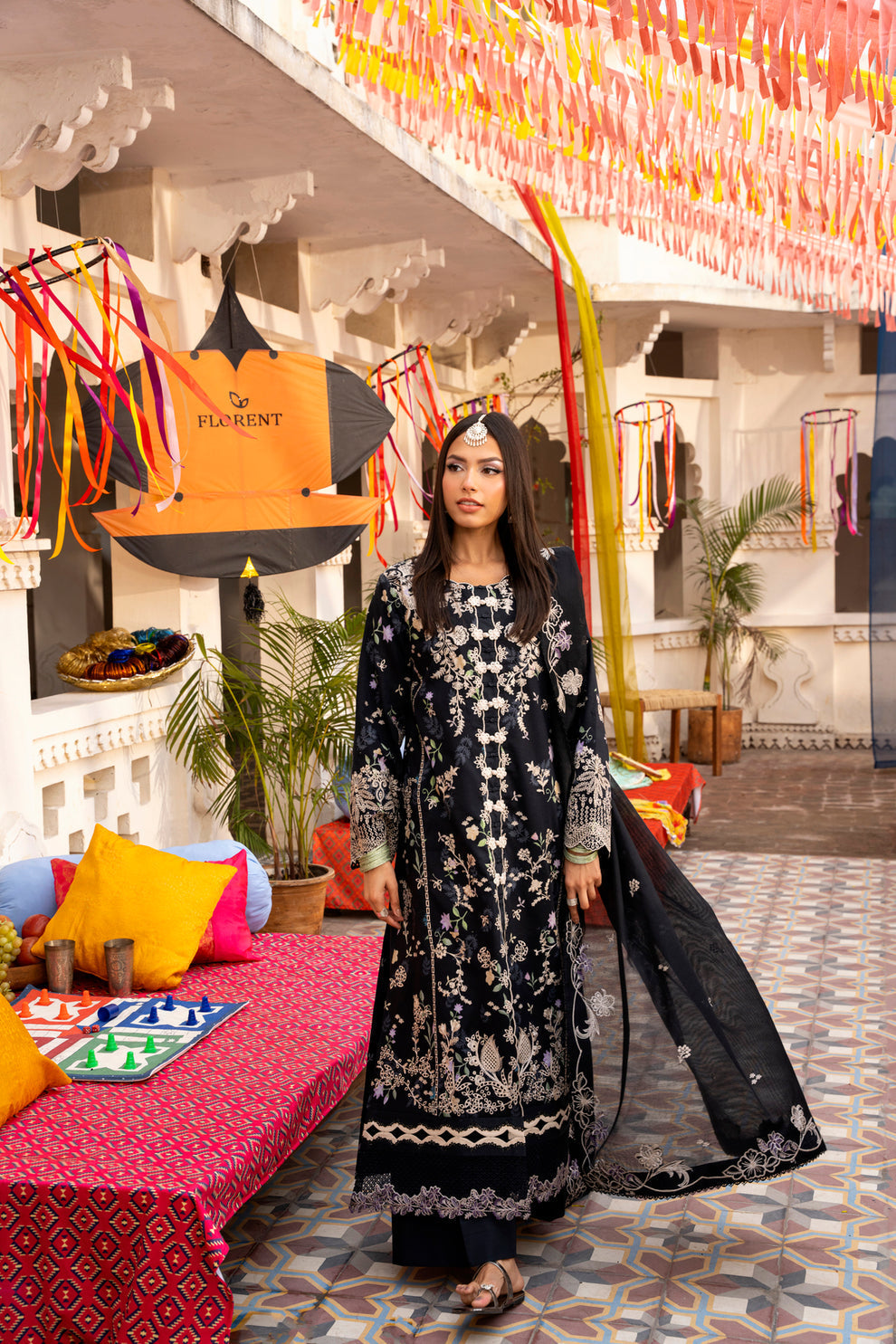 Florent | Basant Chikankari | FBC - 8A - by Libasekhas UK - Registered Vendor of : Florent - 100% Original Designer Dress