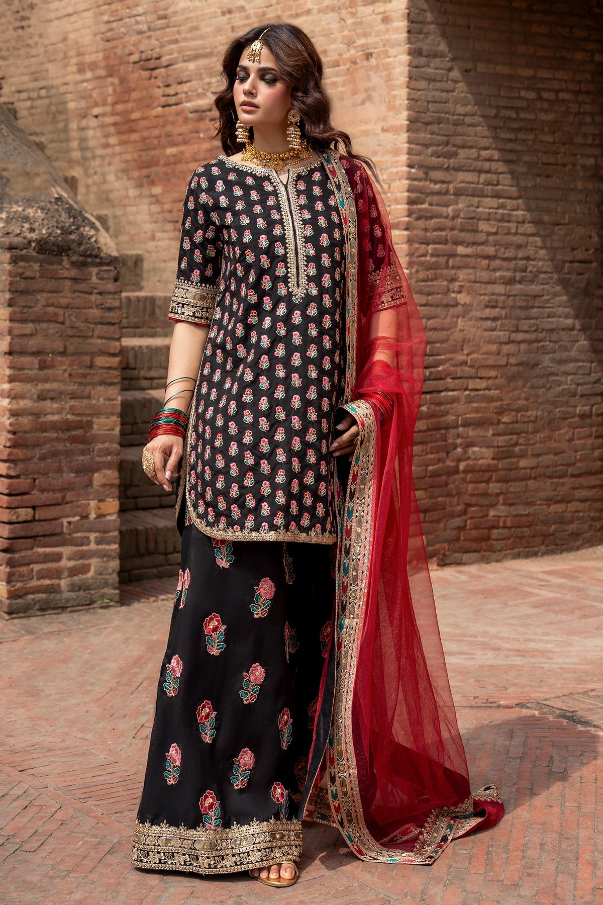 Charizma | Festive Pret | 3-PC Embroidered Raw Silk CMA-6-355 - by Libasekhas UK - Registered Vendor of : Charizma - 100% Original Designer Dress