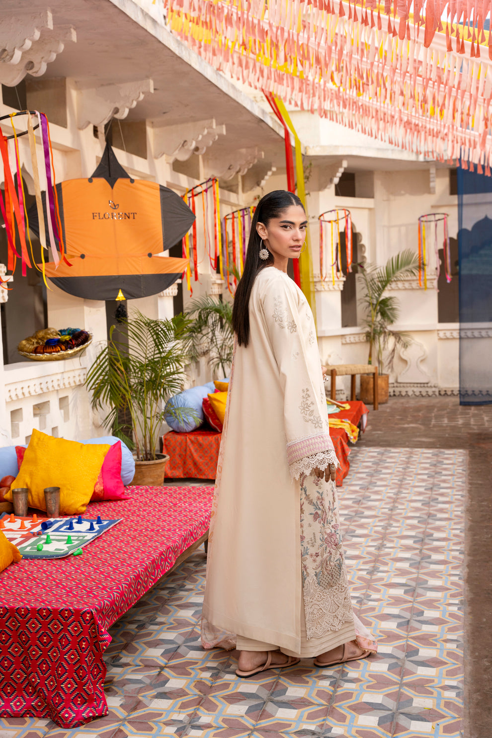 Florent | Basant Chikankari | FBC - 5A - by Libasekhas UK - Registered Vendor of : Florent - 100% Original Designer Dress