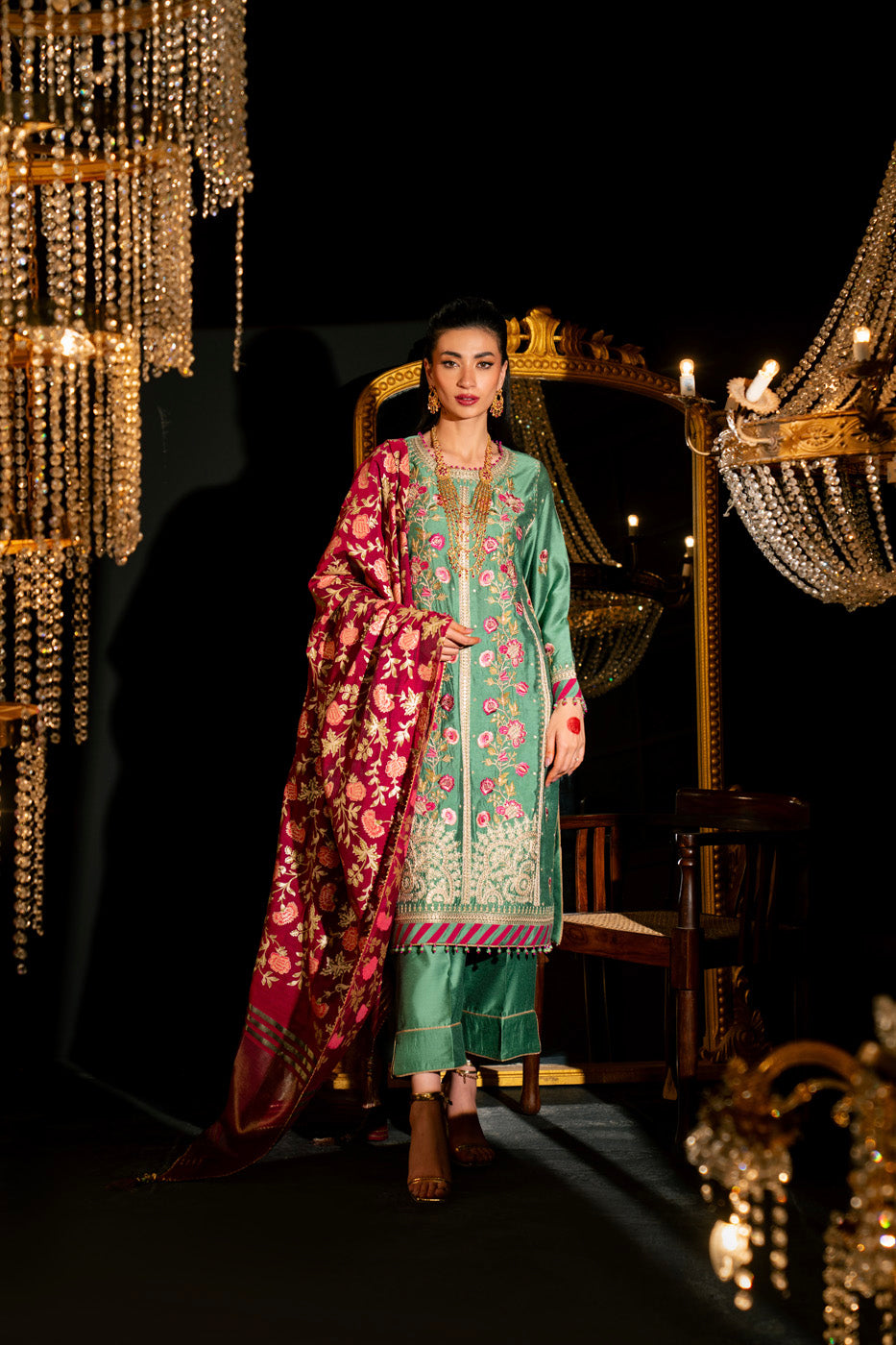AlKaram | Festive Summer 25 | FC-9D-25-Sage - by - Libasekhas UK - Registered Vendor of : Alkaram - 100% Original Designer Dresss