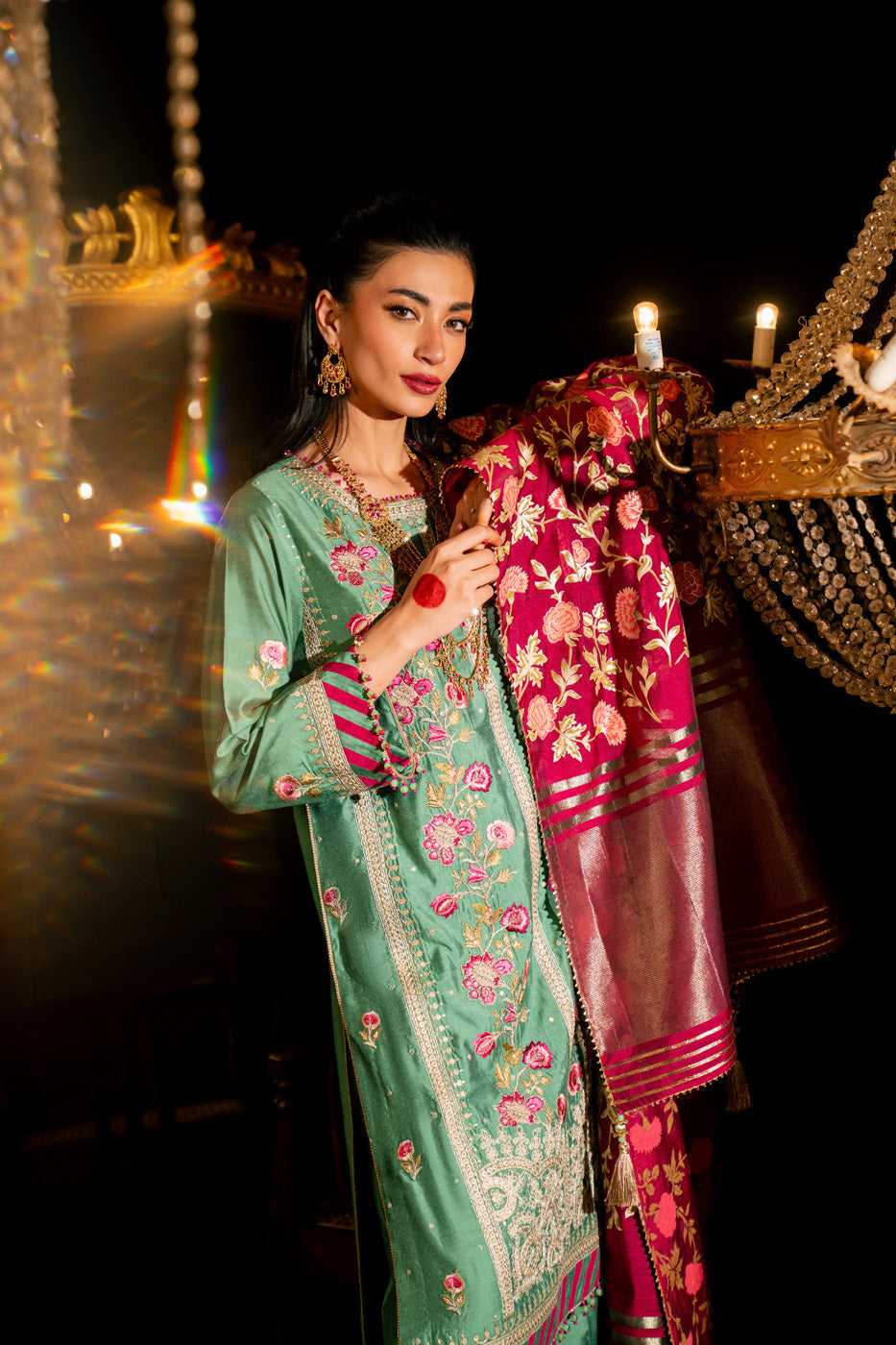 AlKaram | Festive Summer 25 | FC-9D-25-Sage - by - Libasekhas UK - Registered Vendor of : Alkaram - 100% Original Designer Dresss
