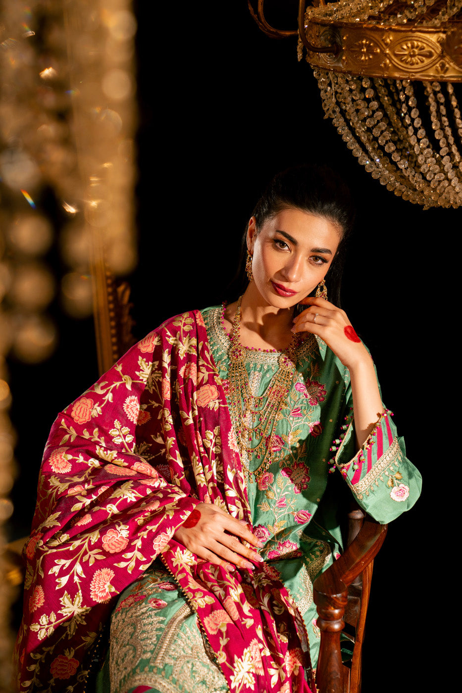 AlKaram | Festive Summer 25 | FC-9D-25-Sage - by - Libasekhas UK - Registered Vendor of : Alkaram - 100% Original Designer Dresss