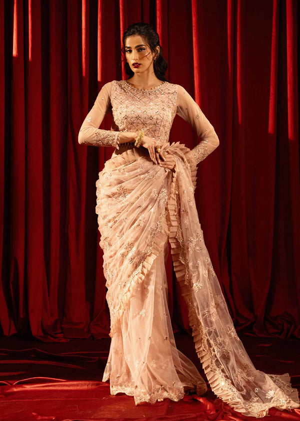 Paras by Pasha | Noor -e- Jahan Saree Collection | Shab-e-Gulabi - by - Libasekhas UK - Registered Vendor of : Paras by Pasha - 100% Original Designer Dresss