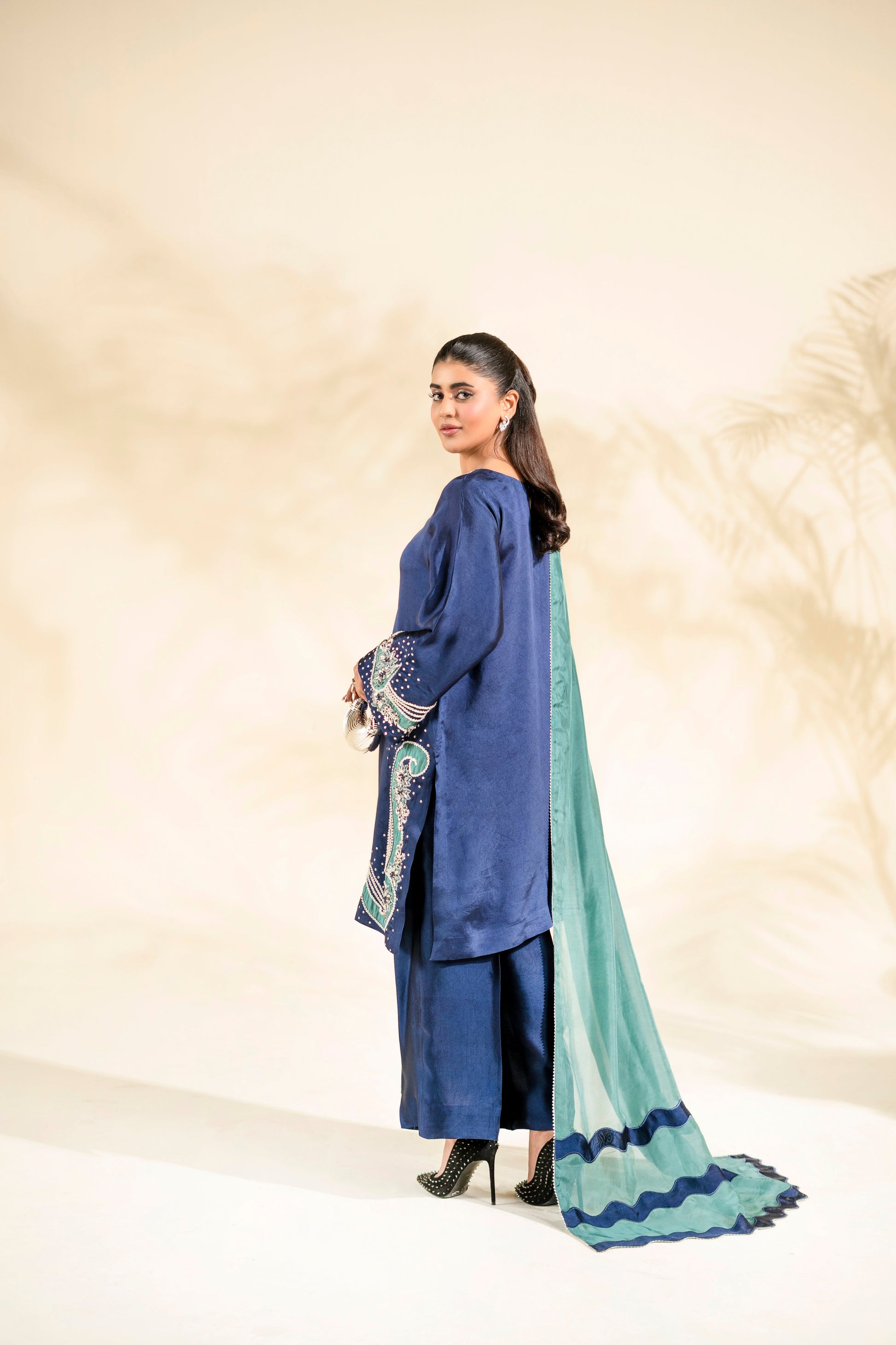 Faiza Faisal | Elara Luxury Pret | NAVY SERAPH - by Libasekhas UK - Registered Vendor of : Faiza Faisal - 100% Original Designer Dress