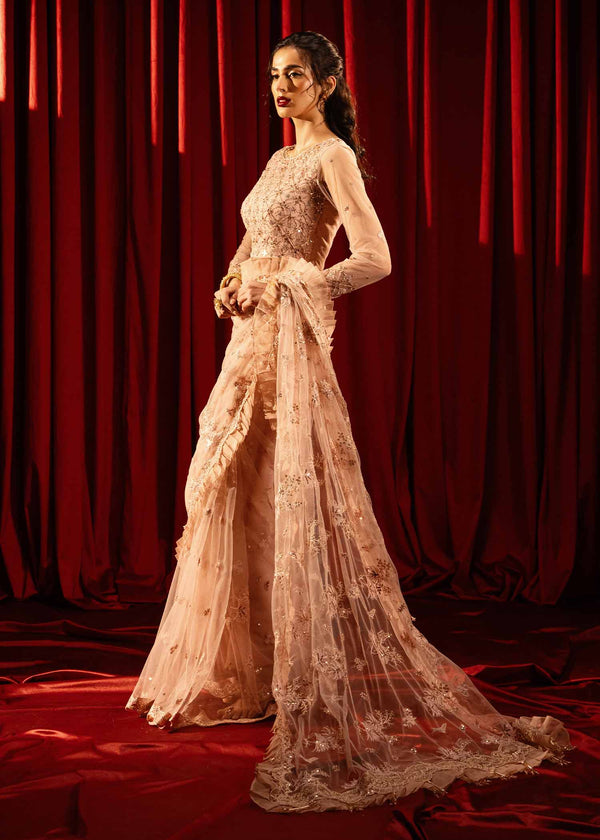 Paras by Pasha | Noor -e- Jahan Saree Collection | Shab-e-Gulabi - by - Libasekhas UK - Registered Vendor of : Paras by Pasha - 100% Original Designer Dresss