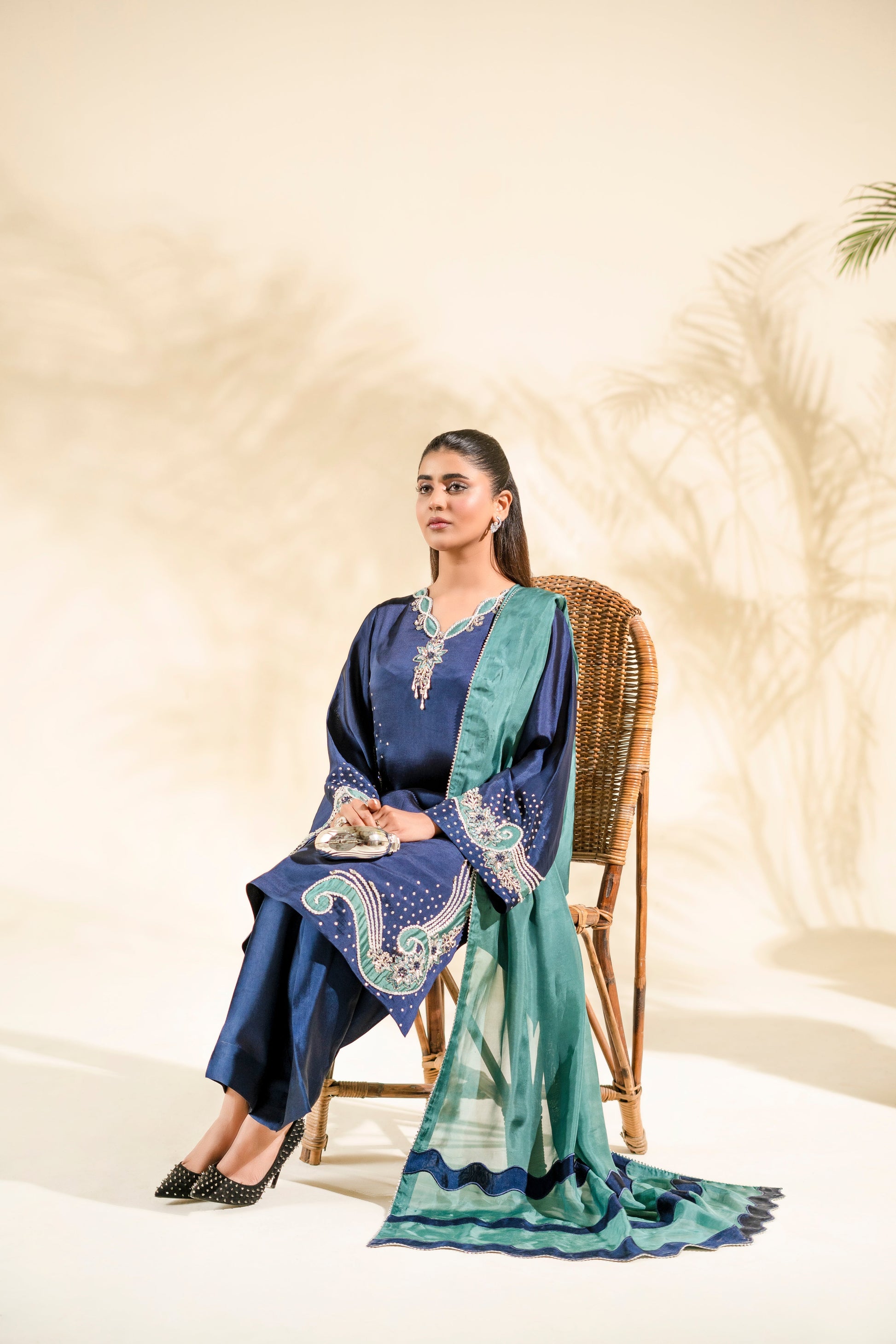 Faiza Faisal | Elara Luxury Pret | NAVY SERAPH - by Libasekhas UK - Registered Vendor of : Faiza Faisal - 100% Original Designer Dress