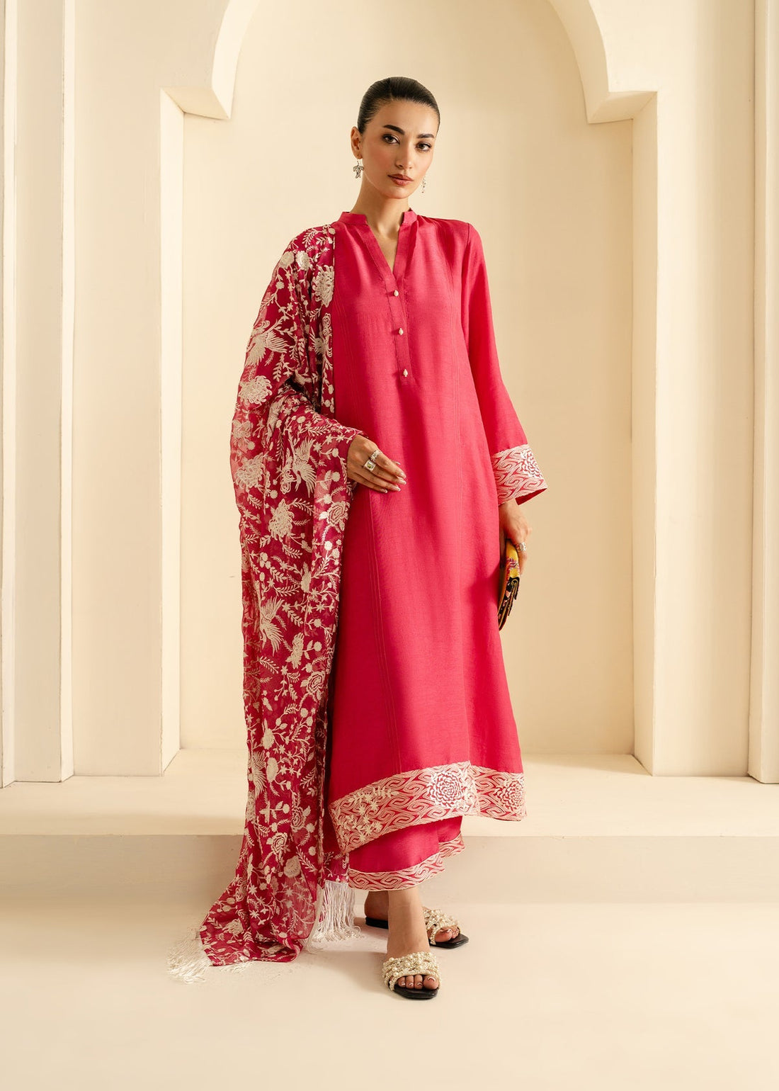 Mahgul | Nooreh Luxe | Coral Dusk - by - Libasekhas UK - Registered Vendor of : Mahgul - 100% Original Designer Dresss