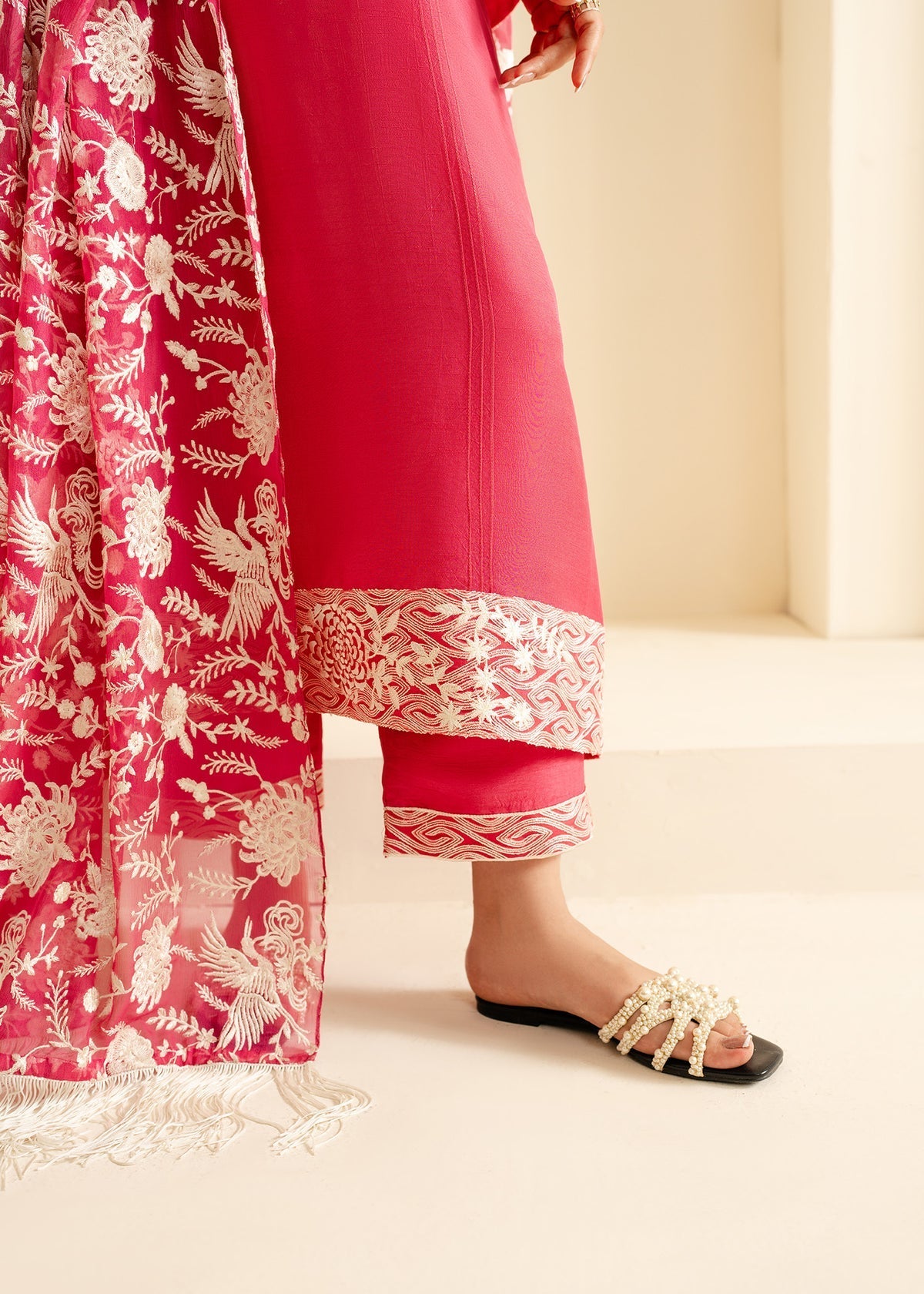 Mahgul | Nooreh Luxe | Coral Dusk - by - Libasekhas UK - Registered Vendor of : Mahgul - 100% Original Designer Dresss