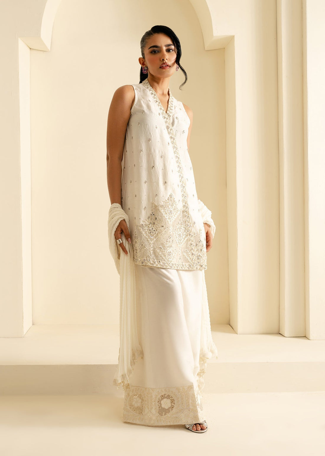 Mahgul | Nooreh Luxe | Celestial Ivory - by - Libasekhas UK - Registered Vendor of : Mahgul - 100% Original Designer Dresss