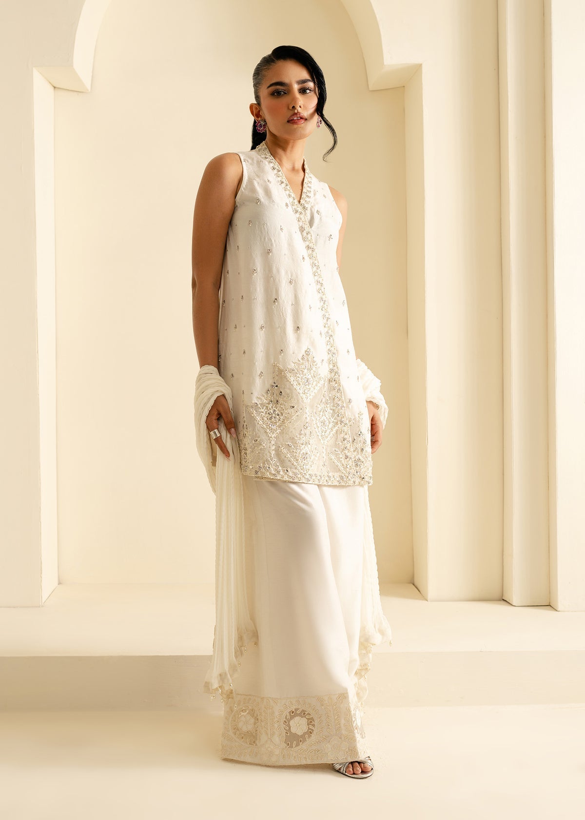 Mahgul | Nooreh Luxe | Celestial Ivory - by - Libasekhas UK - Registered Vendor of : Mahgul - 100% Original Designer Dresss