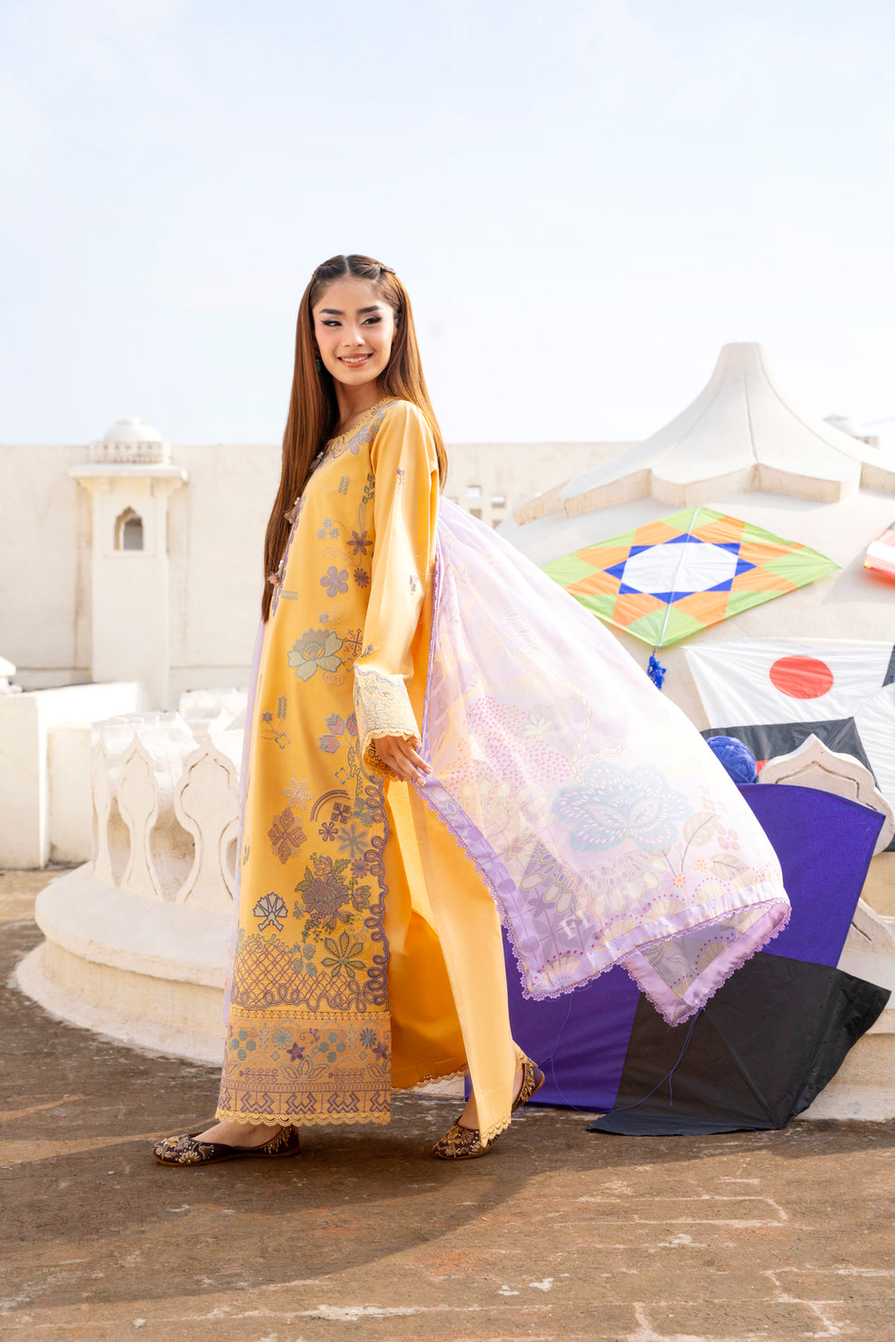 Florent | Basant Chikankari |FBC - 1B - by Libasekhas UK - Registered Vendor of : Florent - 100% Original Designer Dress