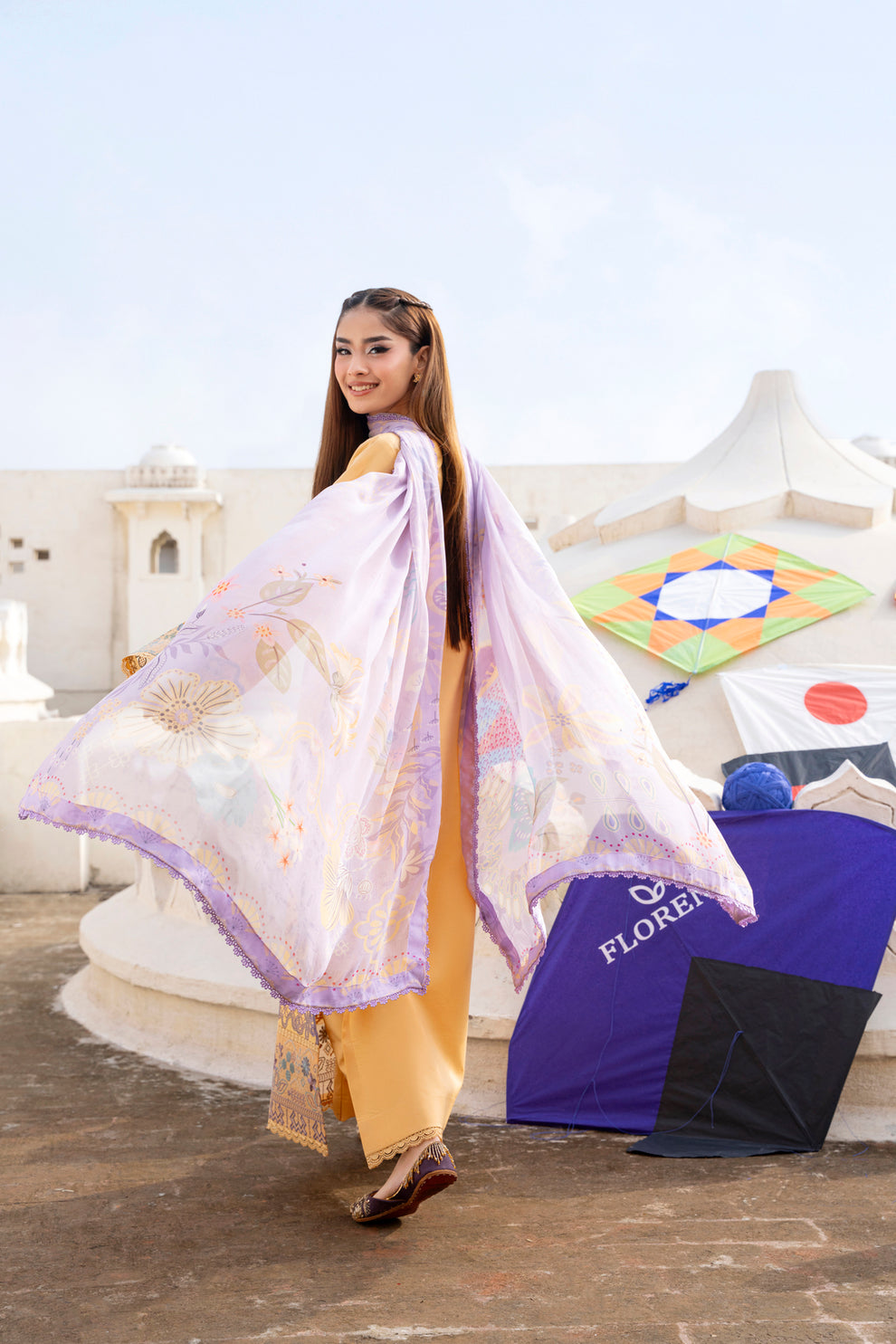 Florent | Basant Chikankari |FBC - 1B - by Libasekhas UK - Registered Vendor of : Florent - 100% Original Designer Dress