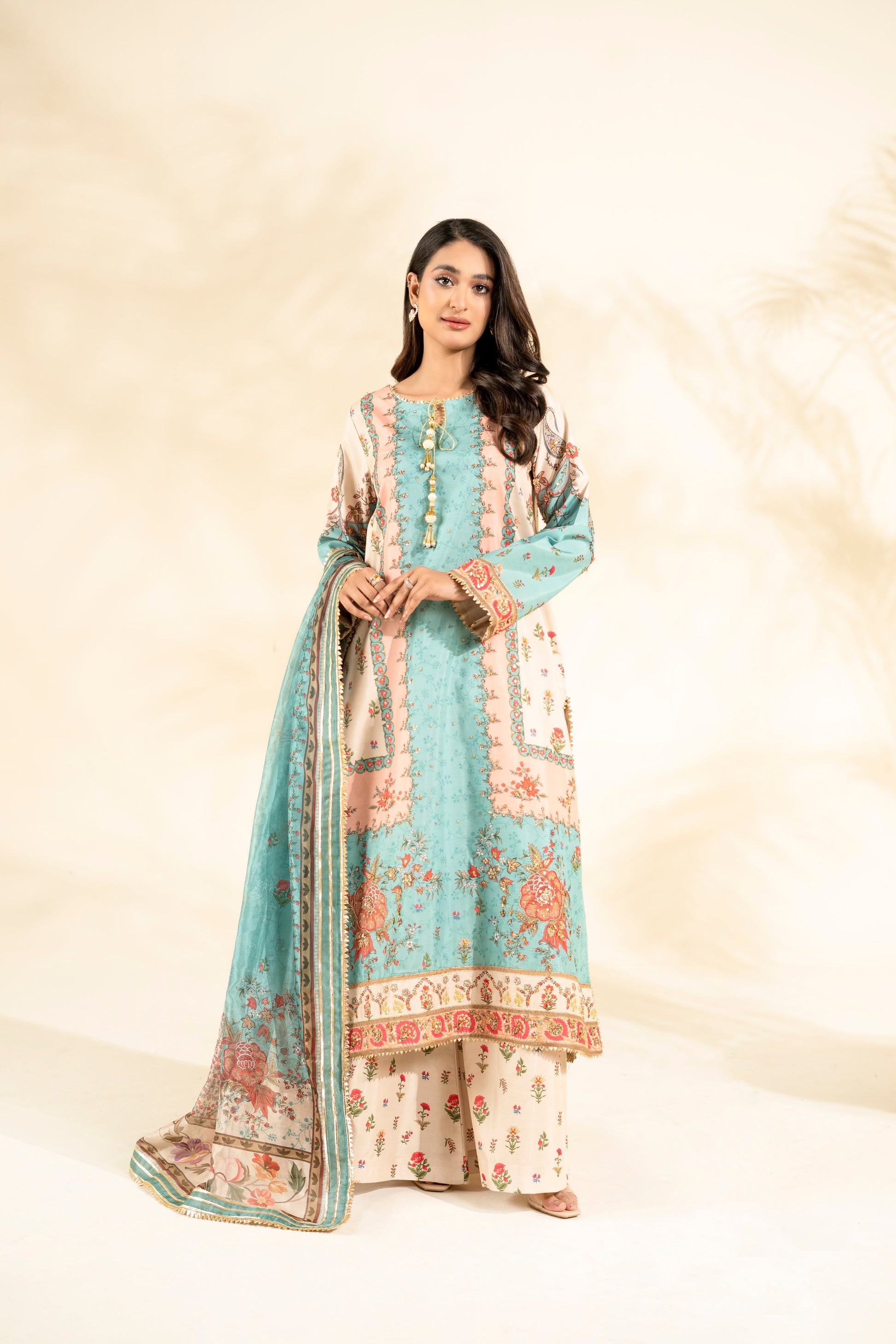 Faiza Faisal | Elara Luxury Pret | AQUA BLOOM - by Libasekhas UK - Registered Vendor of : Faiza Faisal - 100% Original Designer Dress