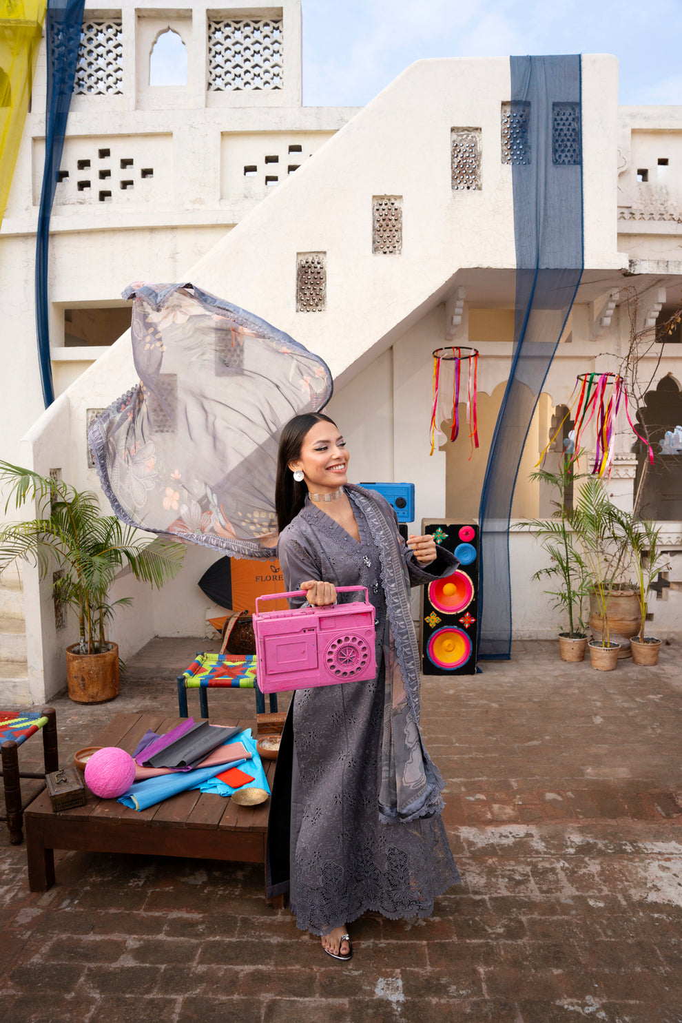 Florent | Basant Chikankari | FBC - 7B - by Libasekhas UK - Registered Vendor of : Florent - 100% Original Designer Dress