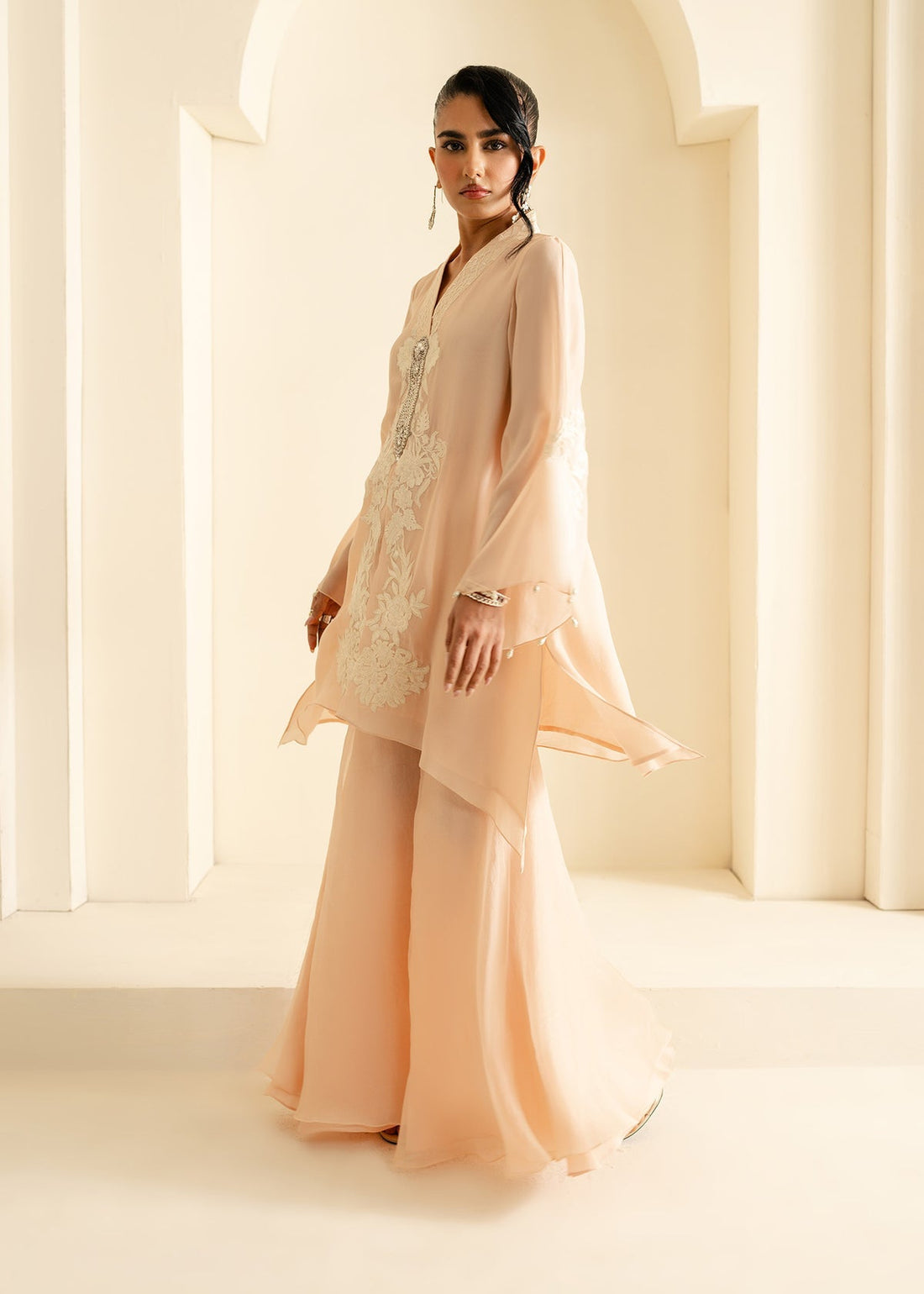 Mahgul | Nooreh Luxe | Blush Bloom - by - Libasekhas UK - Registered Vendor of : Mahgul - 100% Original Designer Dresss