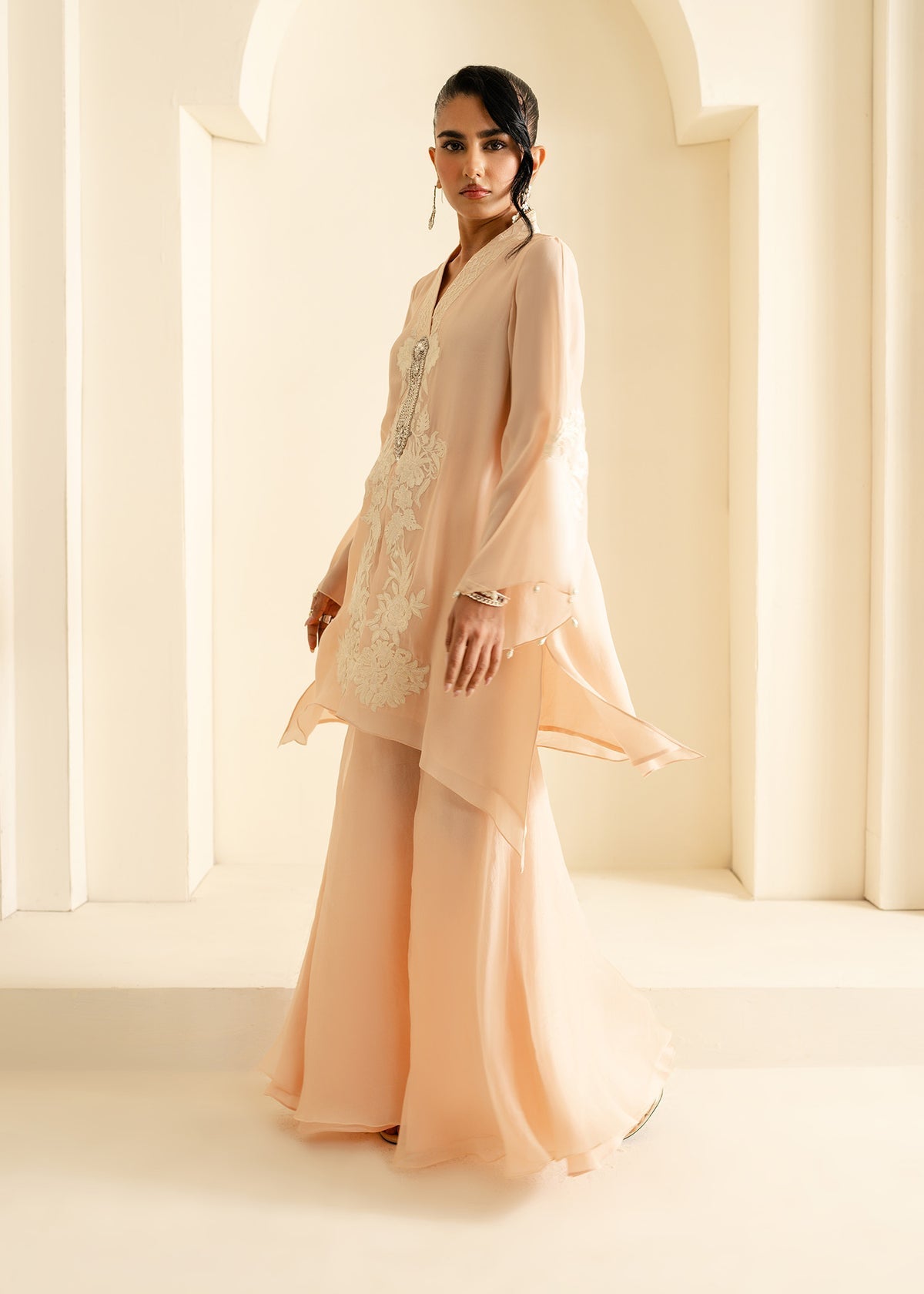 Mahgul | Nooreh Luxe | Blush Bloom - by - Libasekhas UK - Registered Vendor of : Mahgul - 100% Original Designer Dresss