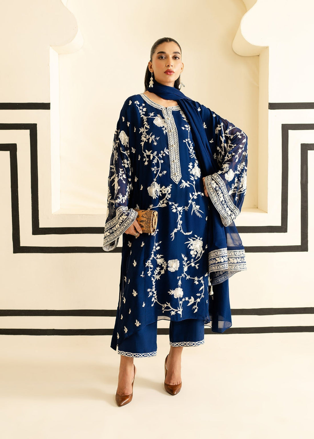 Mahgul | Nooreh Luxe | Nocturne Bloom - by - Libasekhas UK - Registered Vendor of : Mahgul - 100% Original Designer Dresss
