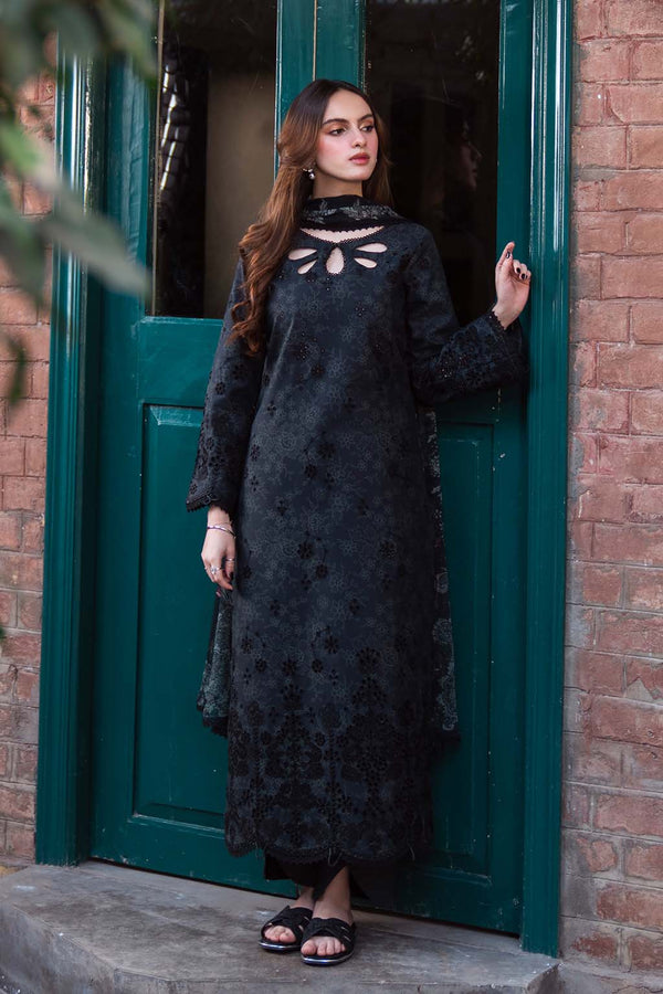 Neeshay | Summer Lines Printkari 25 | OBSIDIAN - by - Libasekhas UK - Registered Vendor of : Neeshay - 100% Original Designer Dresss
