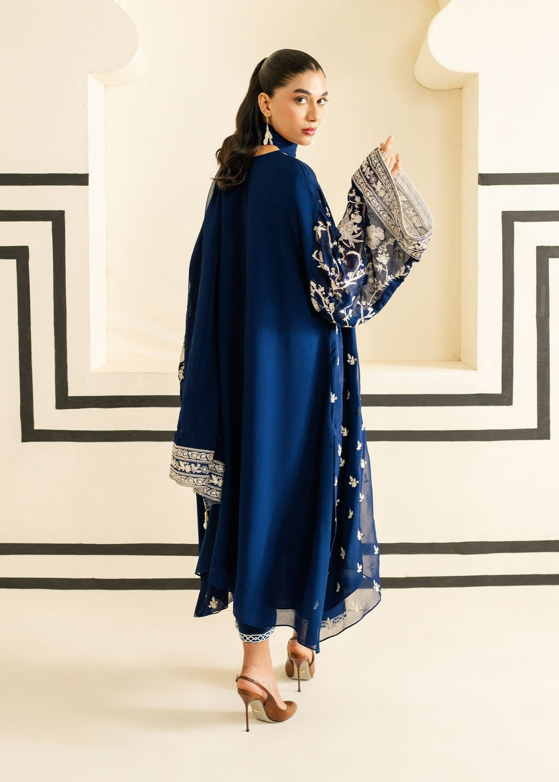 Mahgul | Nooreh Luxe | Nocturne Bloom - by - Libasekhas UK - Registered Vendor of : Mahgul - 100% Original Designer Dresss