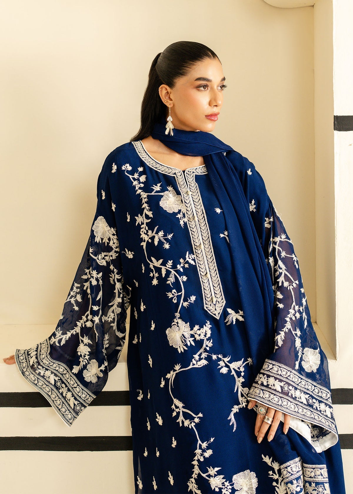 Mahgul | Nooreh Luxe | Nocturne Bloom - by - Libasekhas UK - Registered Vendor of : Mahgul - 100% Original Designer Dresss