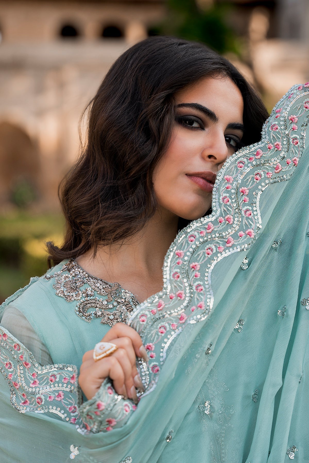Charizma | Festive Pret | 3-PC Embroidered Chiffon CMA-6-415 - by Libasekhas UK - Registered Vendor of : Charizma - 100% Original Designer Dress