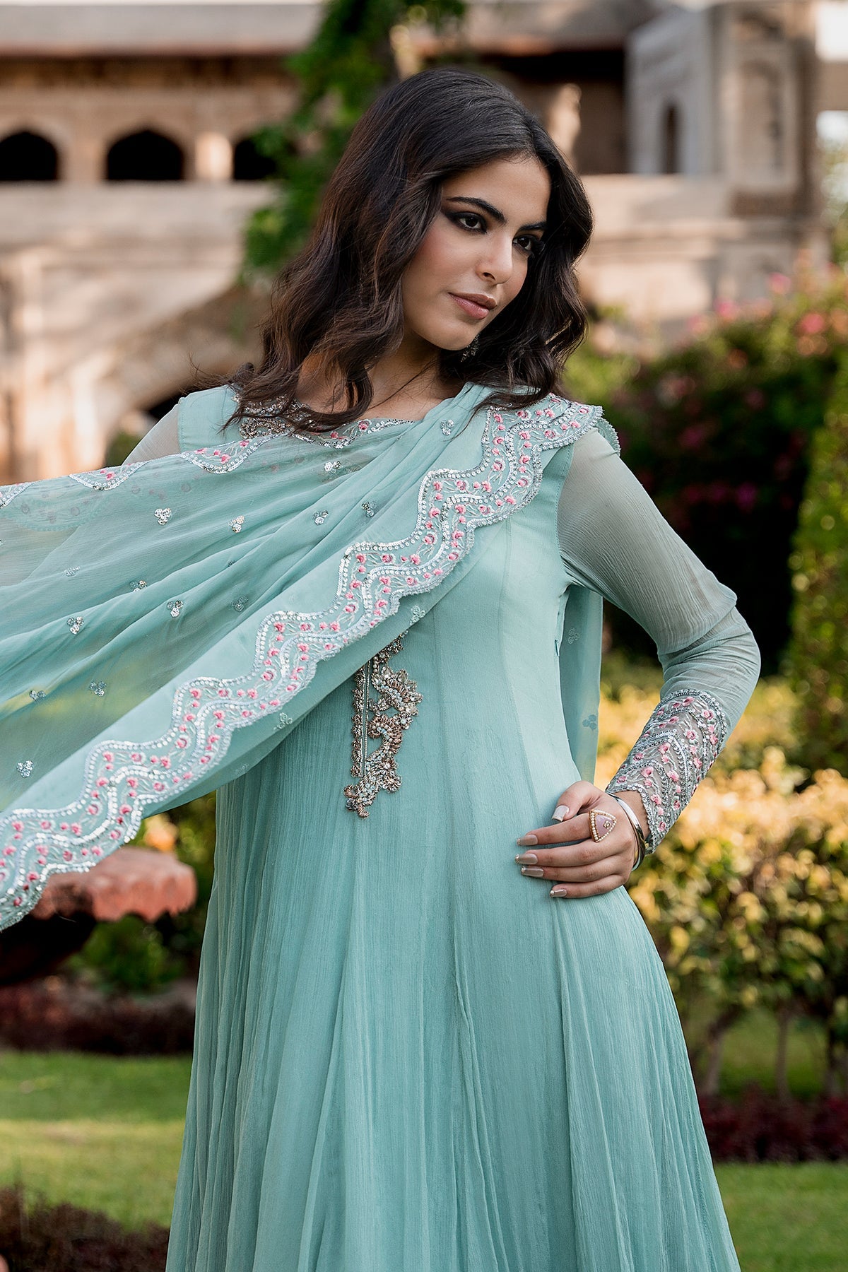 Charizma | Festive Pret | 3-PC Embroidered Chiffon CMA-6-415 - by Libasekhas UK - Registered Vendor of : Charizma - 100% Original Designer Dress