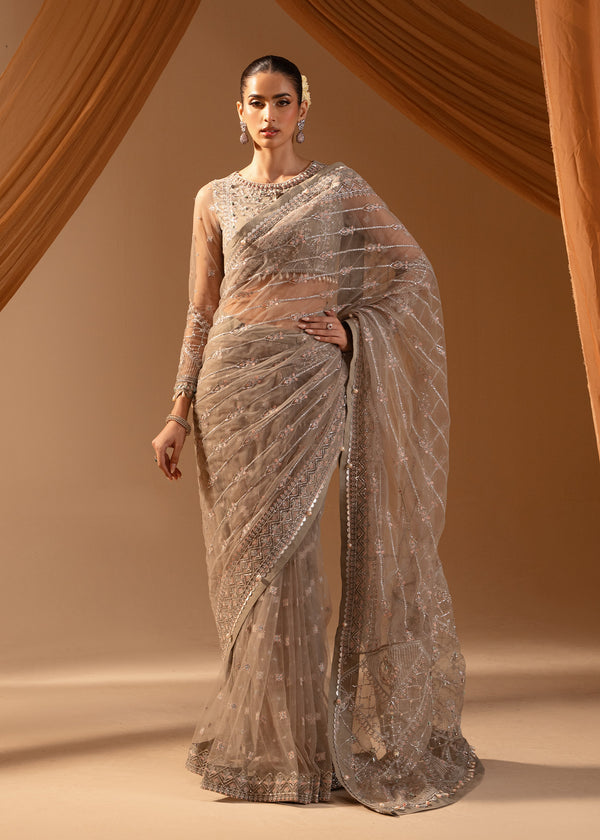 Paras by Pasha | Noor -e- Jahan Saree Collection | Abr-e-Shaam - by - Libasekhas UK - Registered Vendor of : Paras by Pasha - 100% Original Designer Dresss