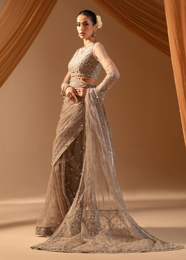 Paras by Pasha | Noor -e- Jahan Saree Collection | Abr-e-Shaam - by - Libasekhas UK - Registered Vendor of : Paras by Pasha - 100% Original Designer Dresss