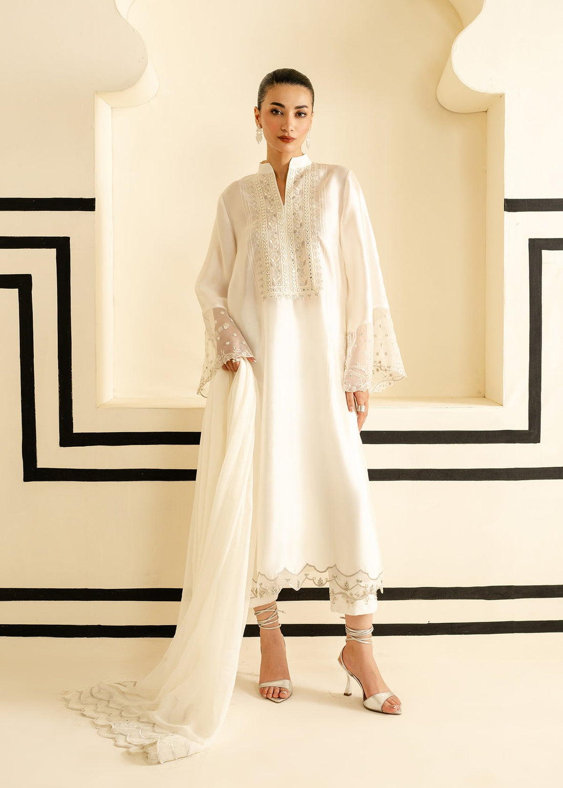 Mahgul | Nooreh Luxe | Ivory Grace - by - Libasekhas UK - Registered Vendor of : Mahgul - 100% Original Designer Dresss