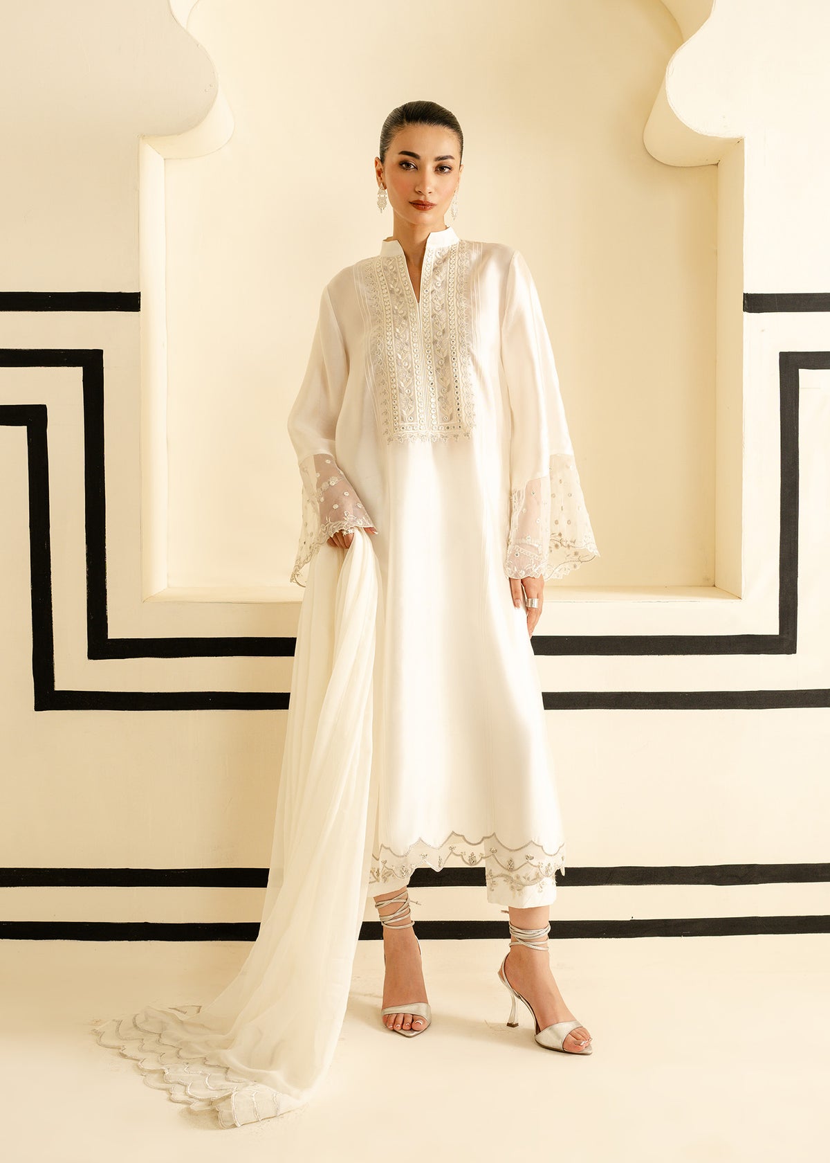 Mahgul | Nooreh Luxe | Ivory Grace - by - Libasekhas UK - Registered Vendor of : Mahgul - 100% Original Designer Dresss