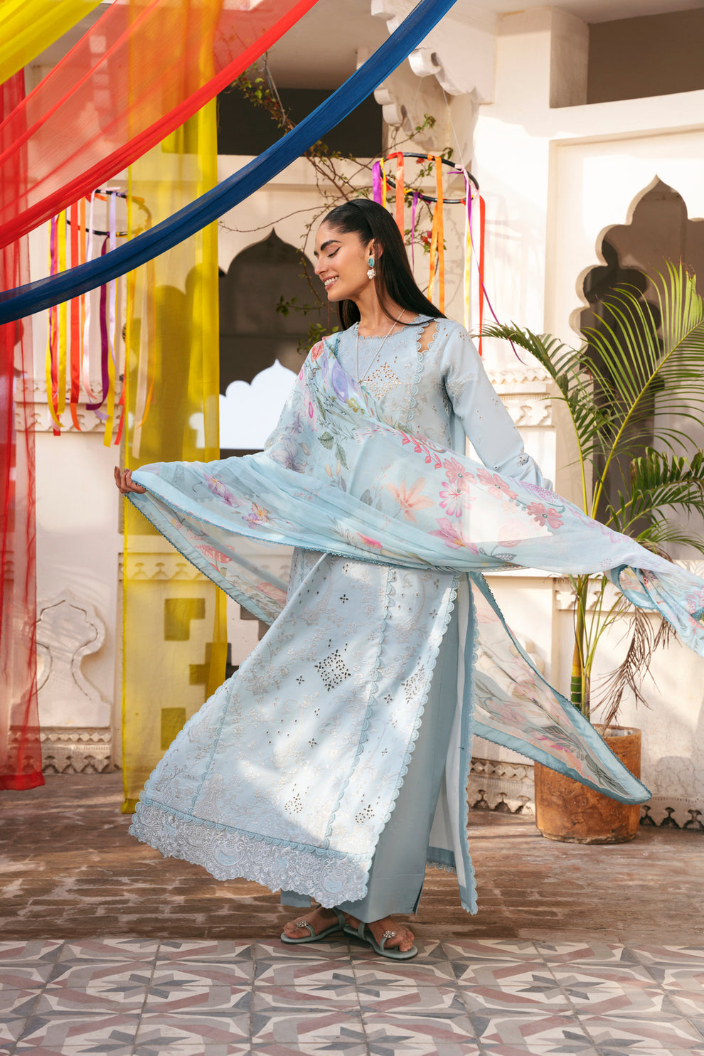 Florent | Basant Chikankari |FBC - 4B - by Libasekhas UK - Registered Vendor of : Florent - 100% Original Designer Dress